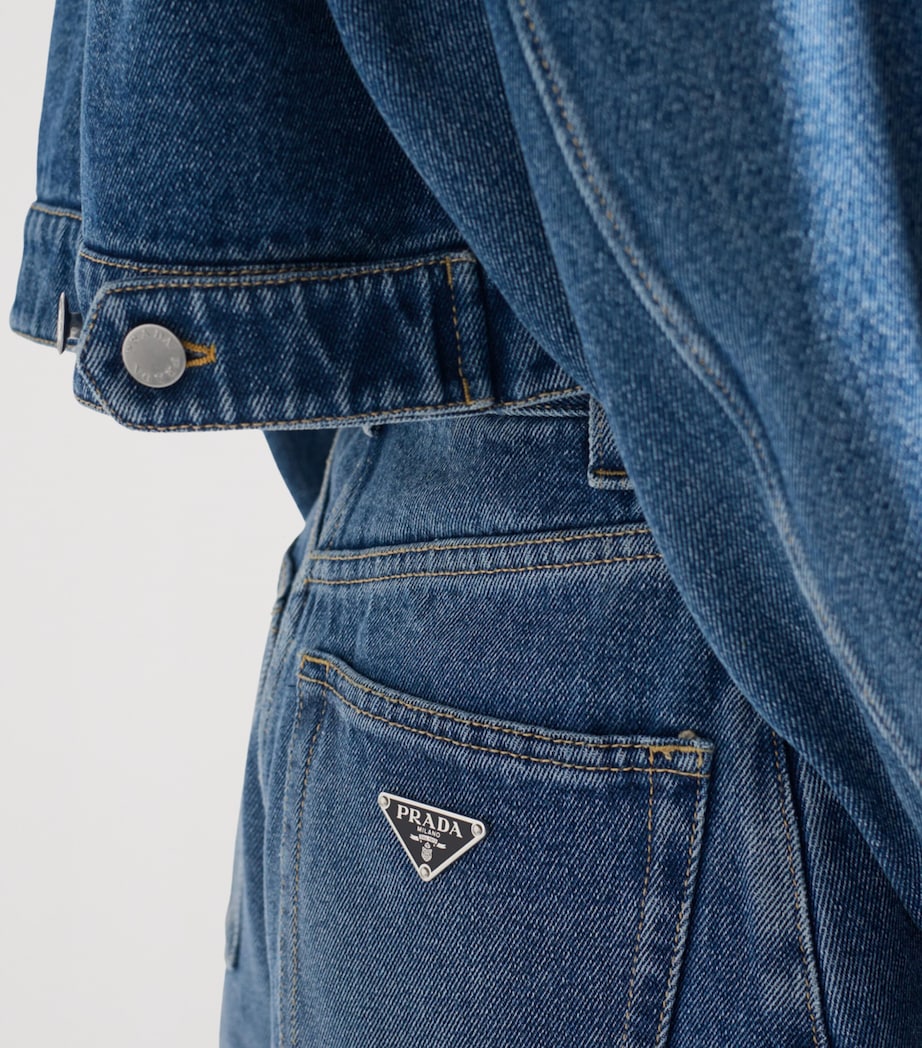 Denim High-Waist Shorts F0V3N Image 6