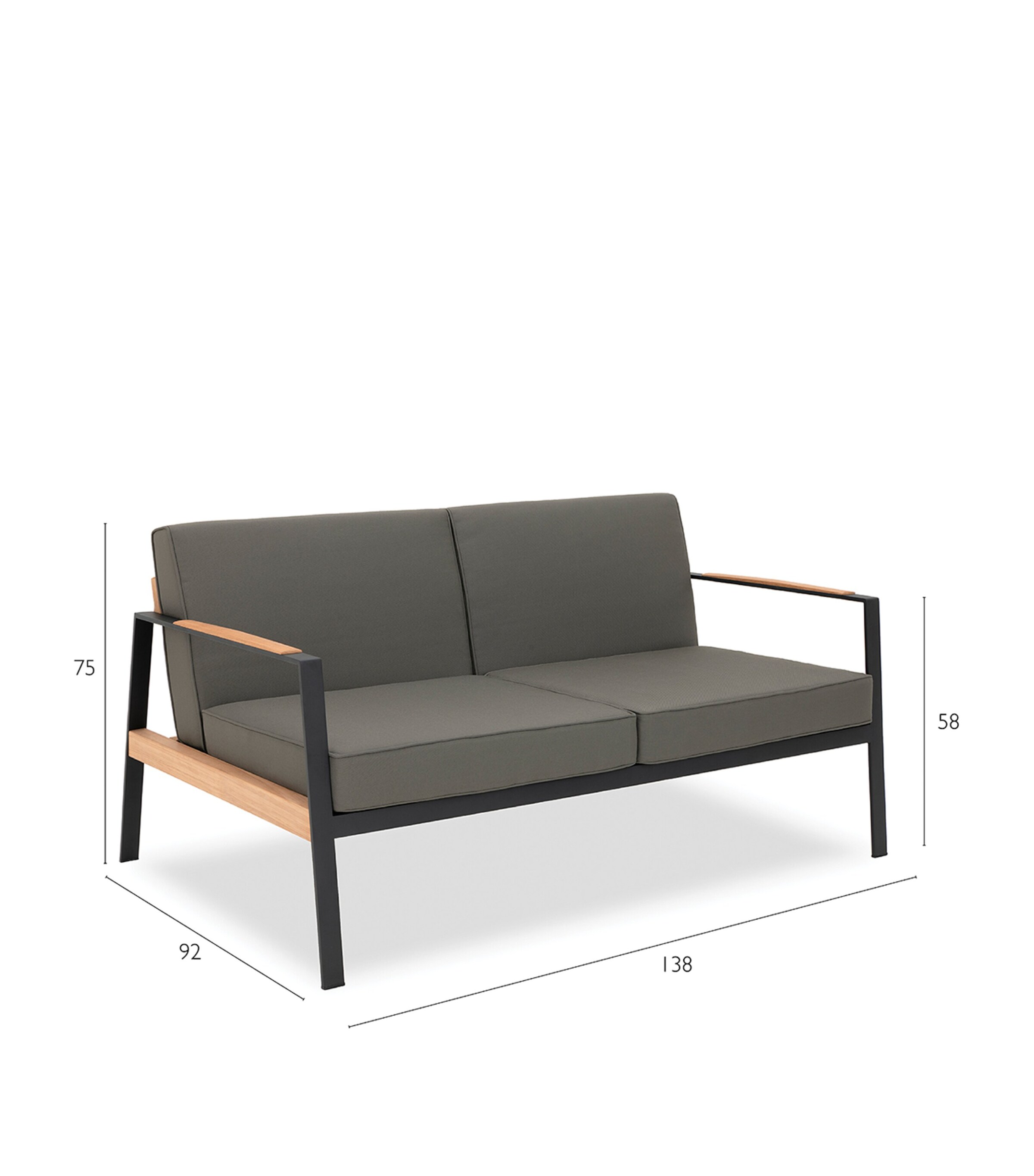 California 2-Seater Sofa SLATE Image 7