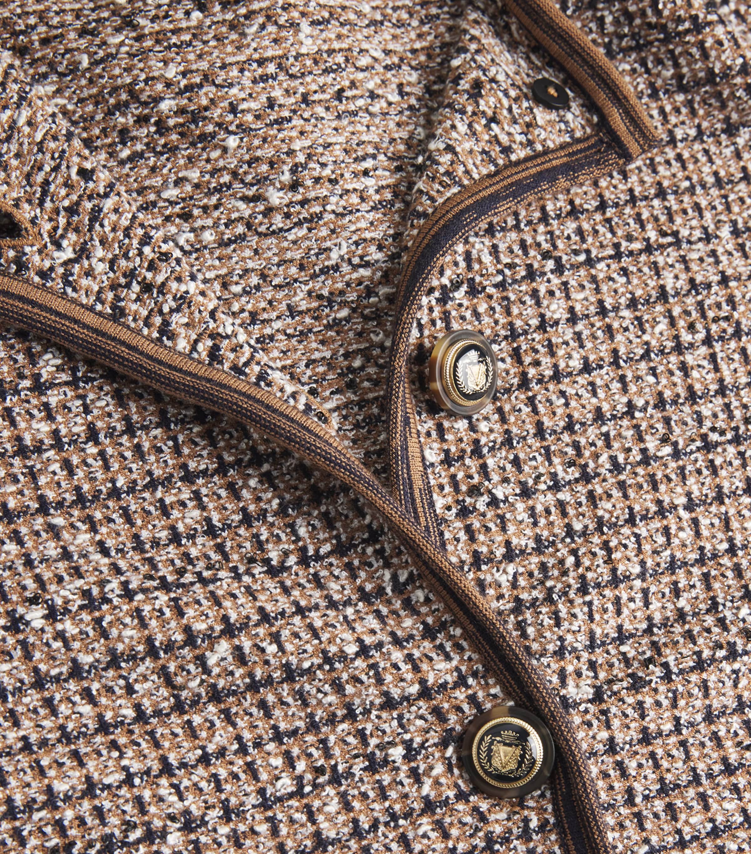 Veronica Beard Brown Slubbed Brisa Cardigan | Harrods US