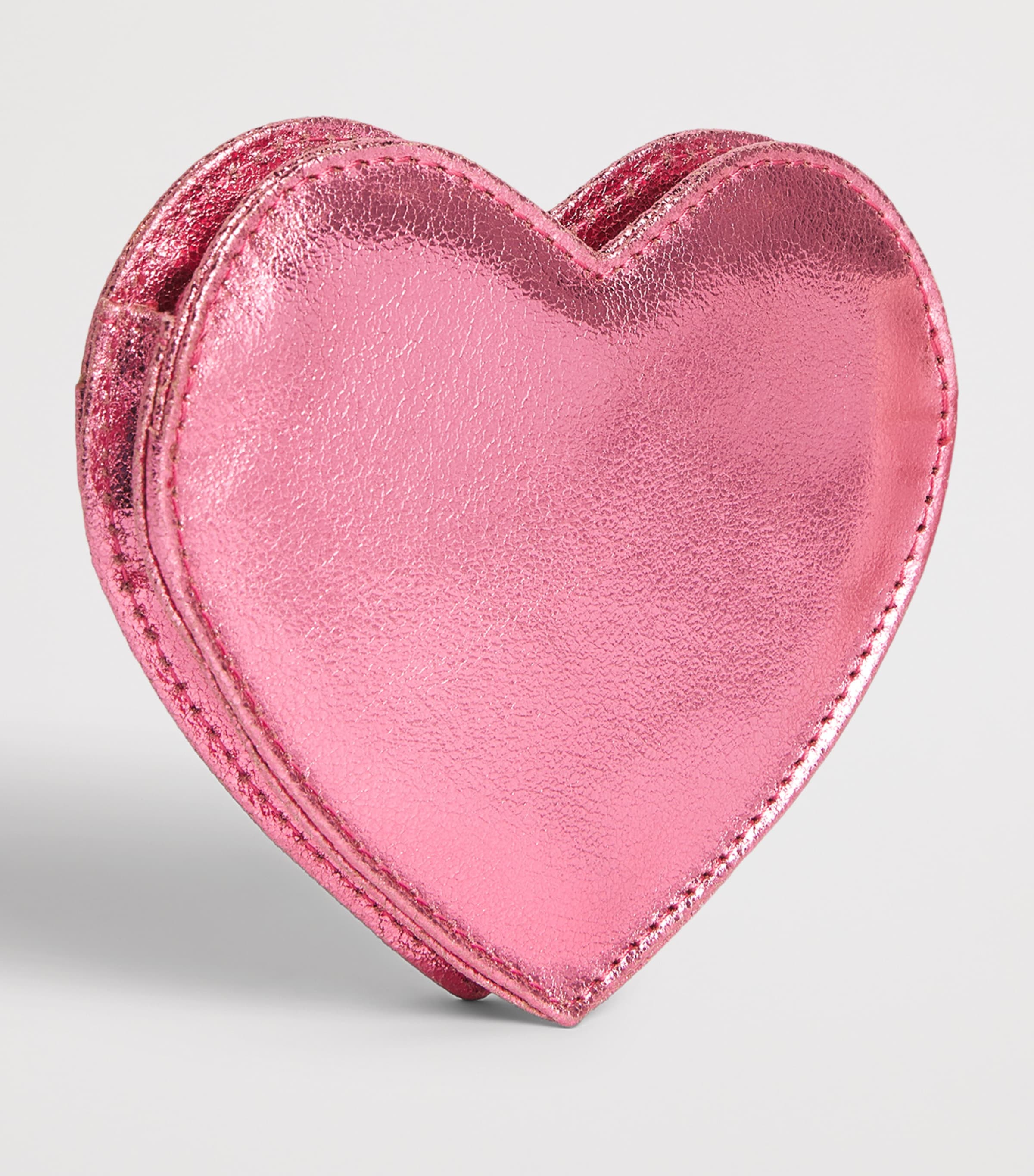 Bonton Metallic Leather Heart Cross-Body Bag Rose Princesse Image 2