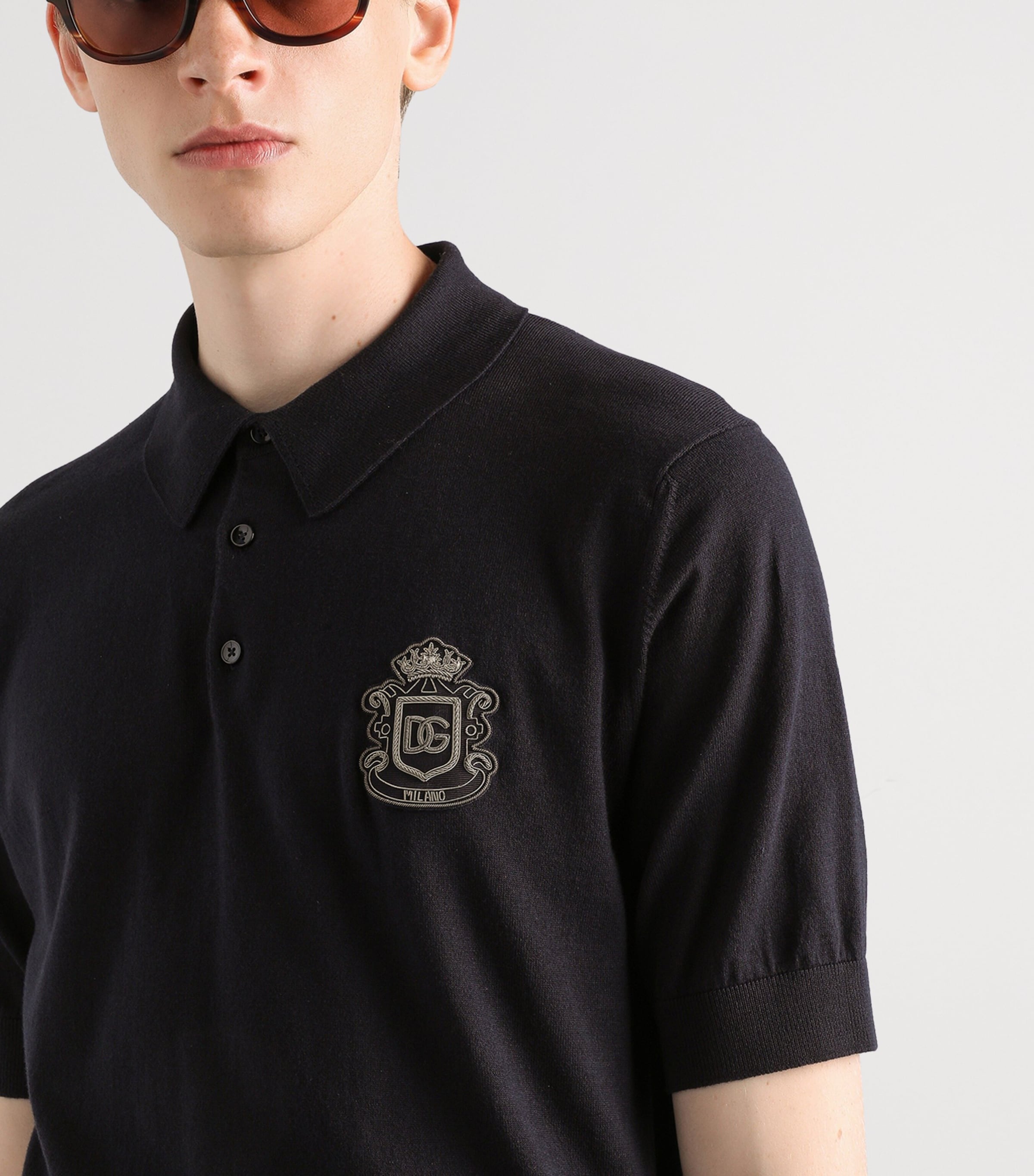 Cotton Crest Polo Shirt B0665-VERY DARK Image 5