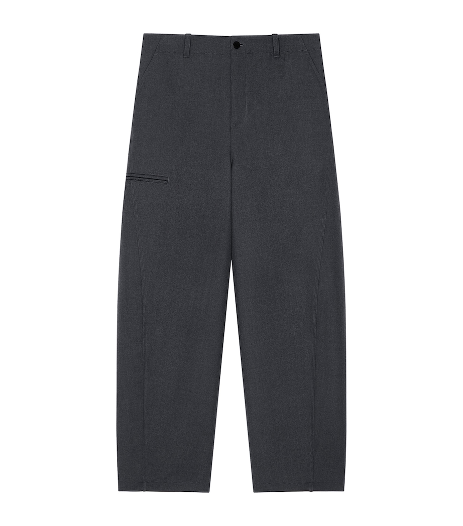 Givenchy Mens Wool-Silk Couture Seam Trousers Image 1