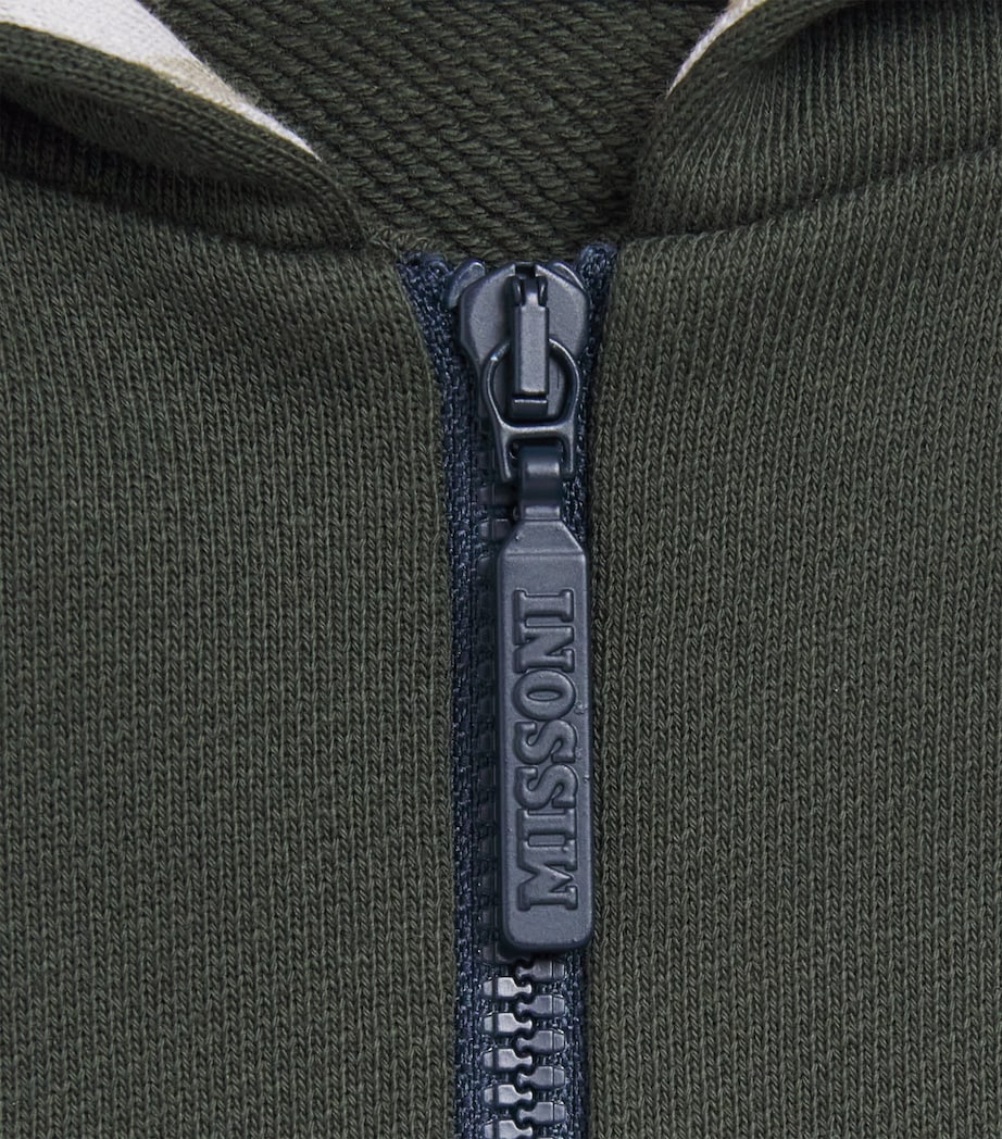 Missoni Kids Zigzag Zip-Up Hoodie (4-14 Years) Verde Image 3