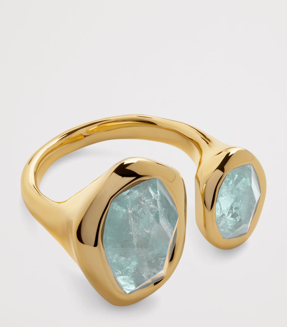 Gold Vermeil and Aquamarine Odyssey Open Ring 18K GOLD VERMEIL Image 2