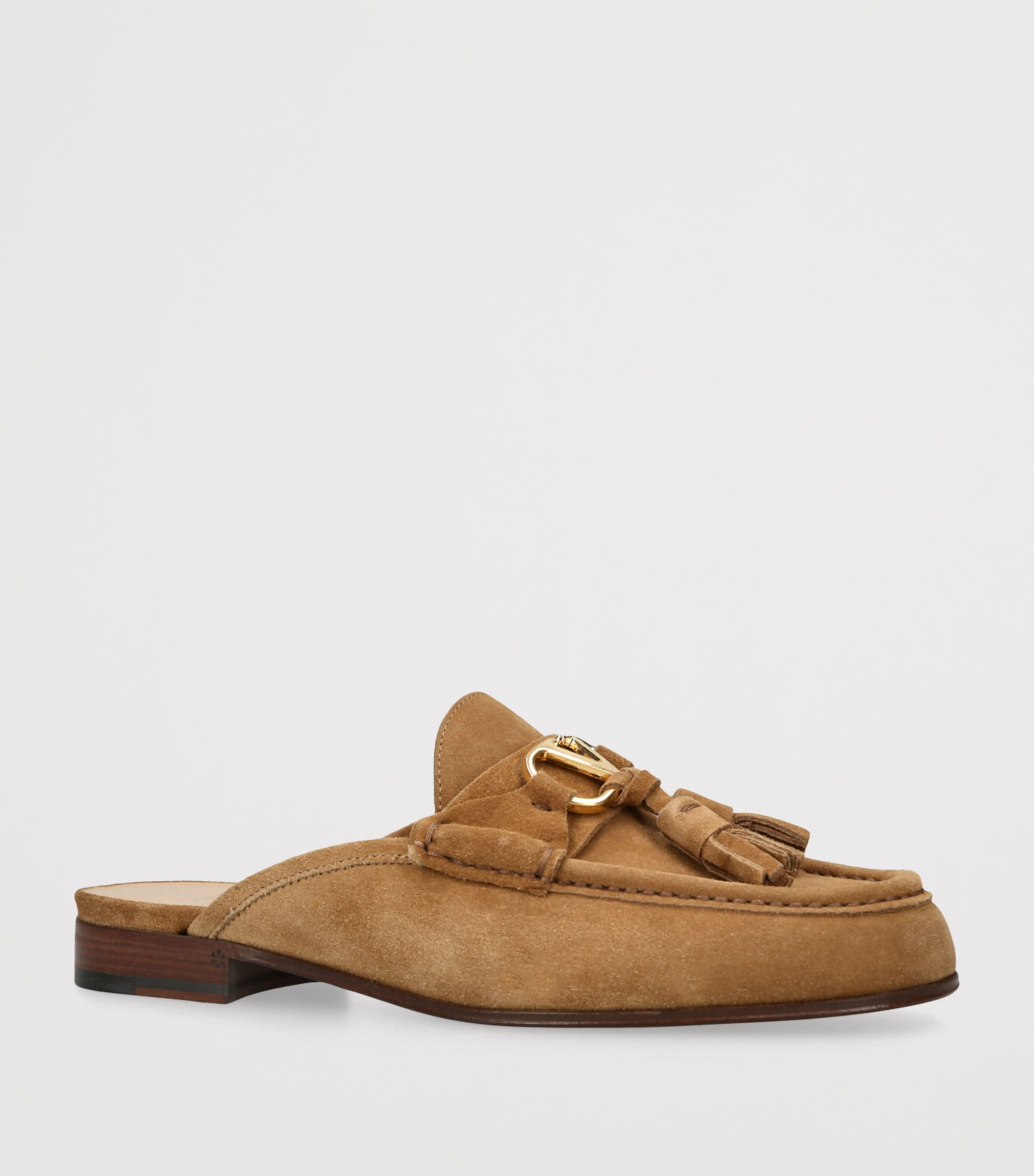 Suede V-Logo Sabot Loafers RUST Image 3