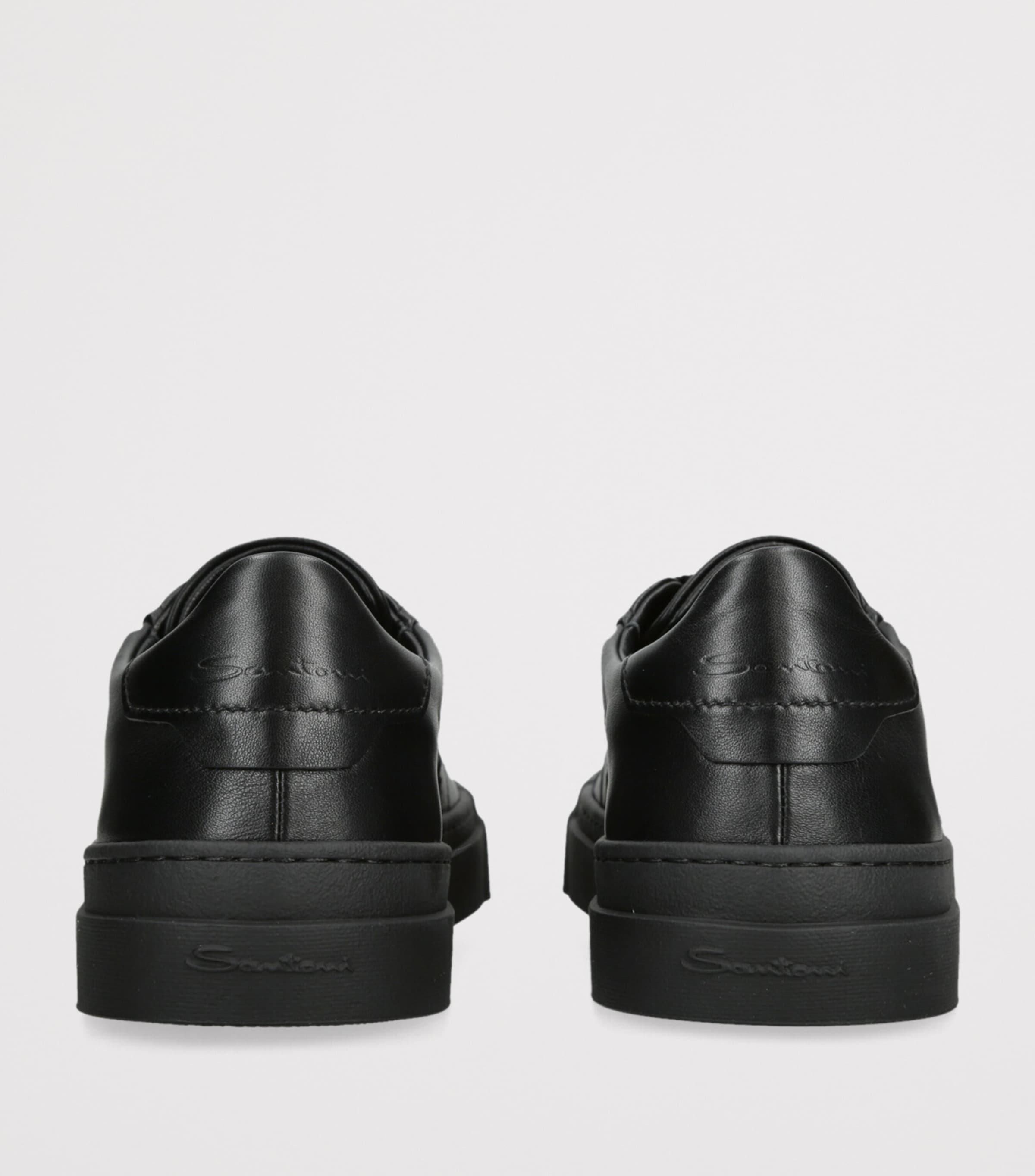 Santoni Leather DBS Sneakers Black Image 2