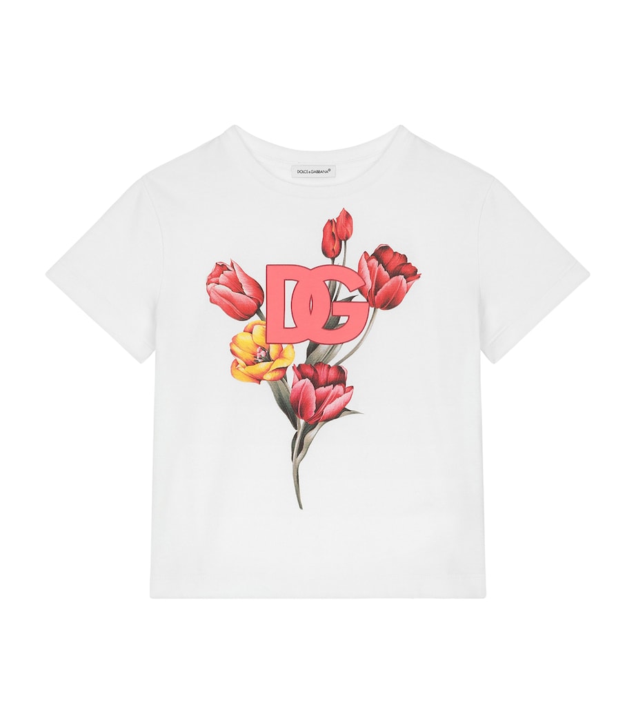 Dolce&Gabbana Kids Cotton Floral T-Shirt (8-12 Years) Combined Image 1
