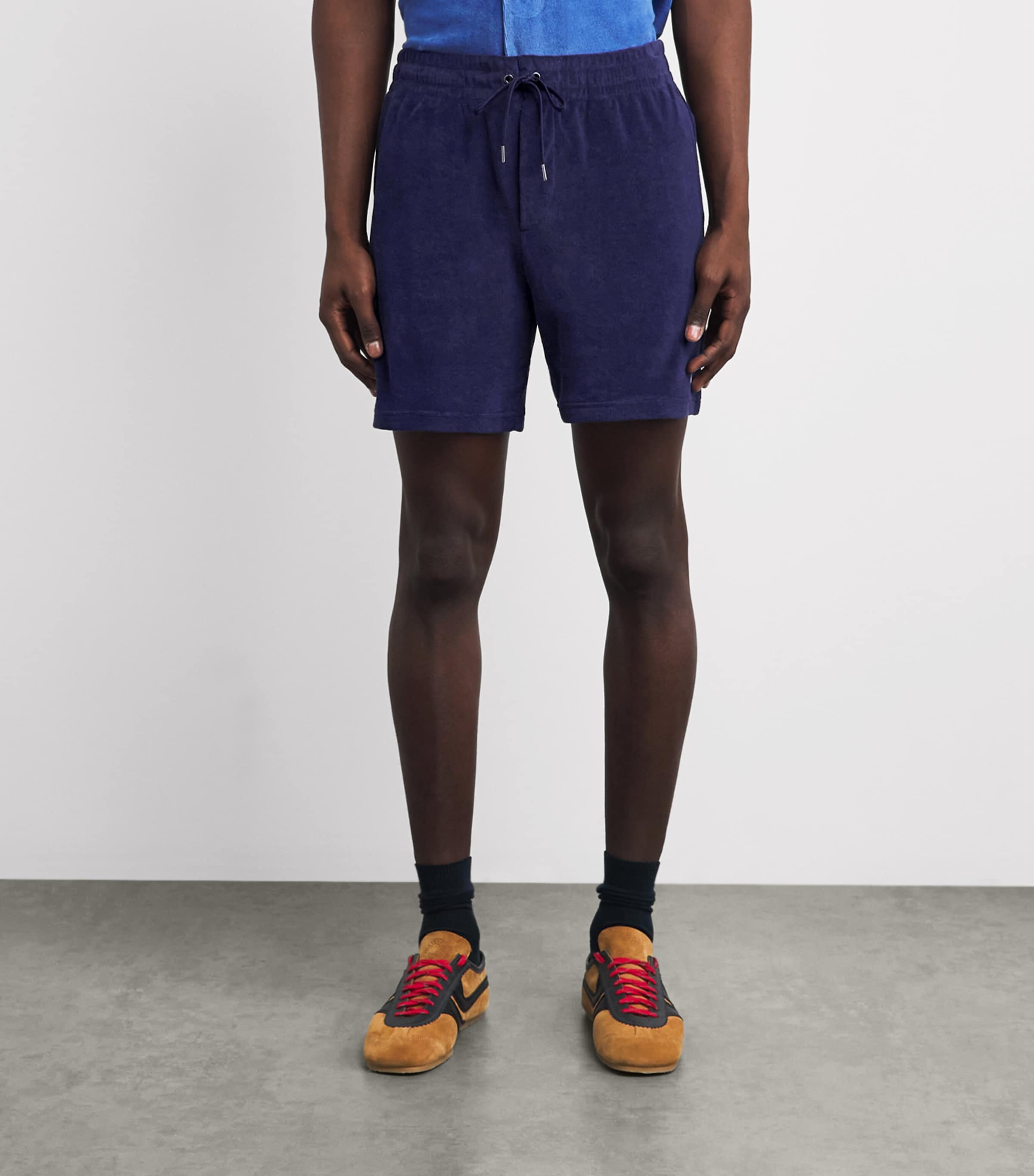 Polo Ralph Lauren Mens Cotton Terry Polo Pony Shorts Newport Navy Image 4