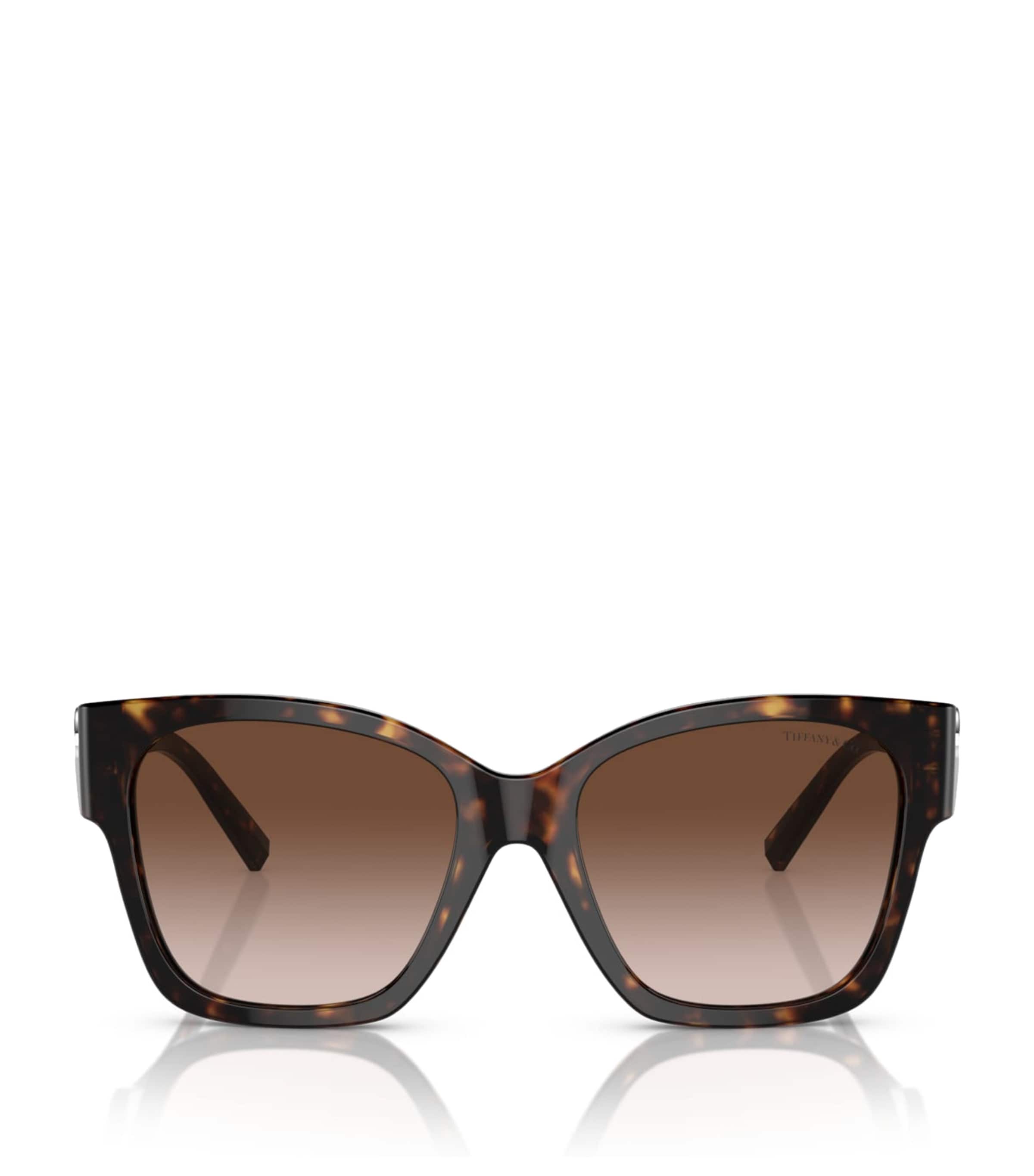 Tiffany & Co Acetate Square Oversized Sunglasses In Brown