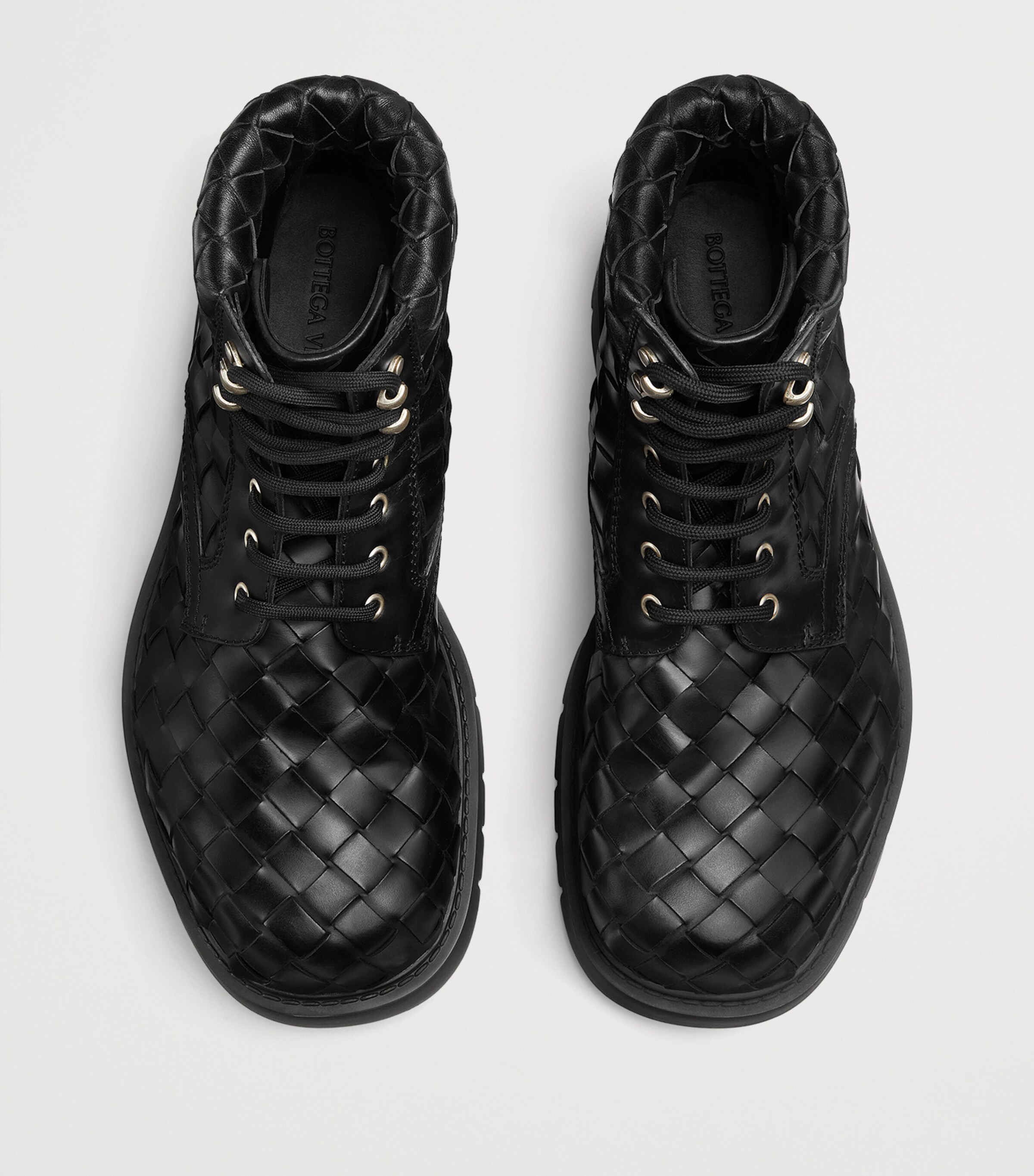 Bottega Veneta Leather All-Over Intrecciato Ankle Boots Image 5