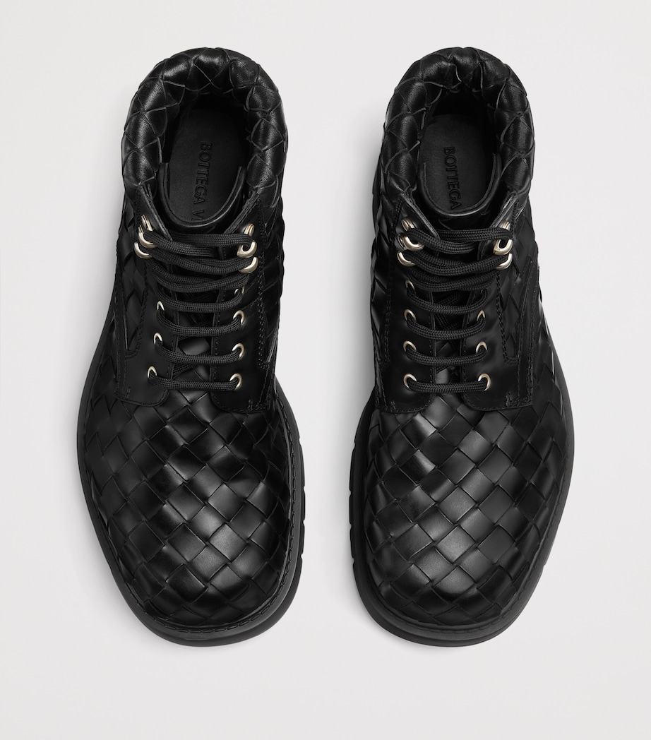 Leather All-Over Intrecciato Ankle Boots 1000 Image 5