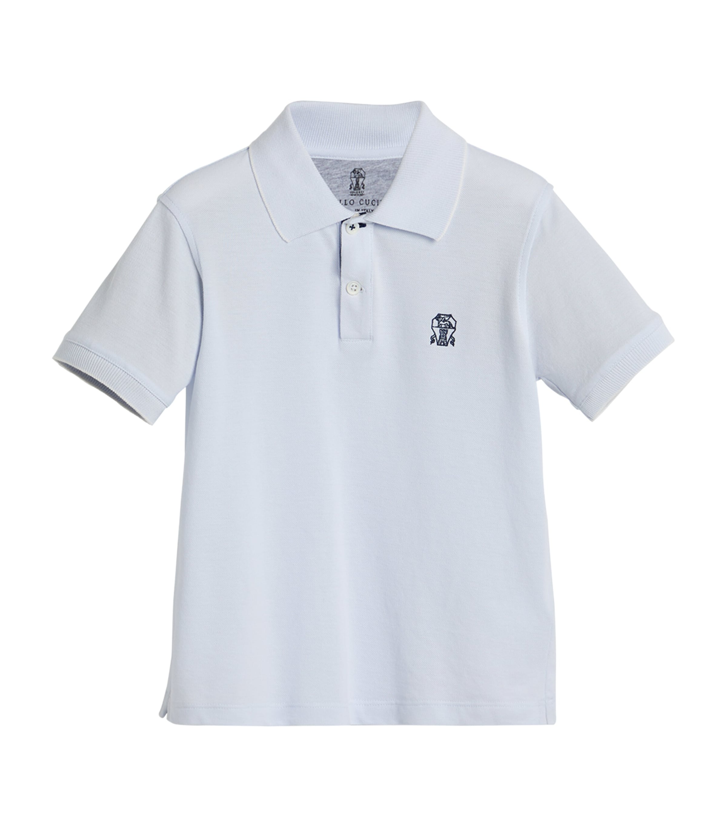 Brunello Cucinelli Piqué-weave Polo Shirt In Blue
