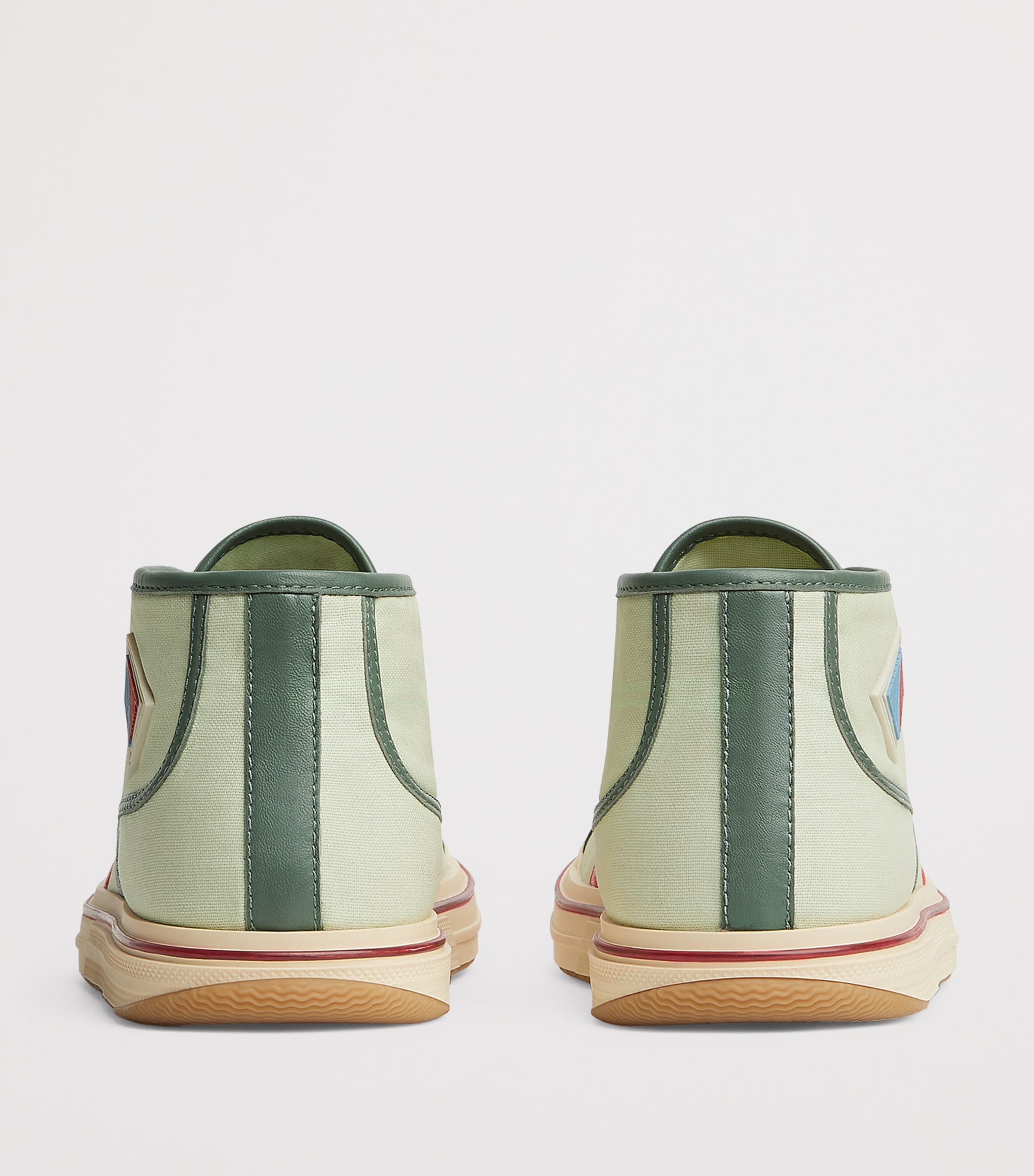 【関税＆送料込み】Bottega Veneta Eliot Mid-Top Canvas Snea Bottega Veneta Canvas Leather-Trim Eliot Sneakers | Harrods CA