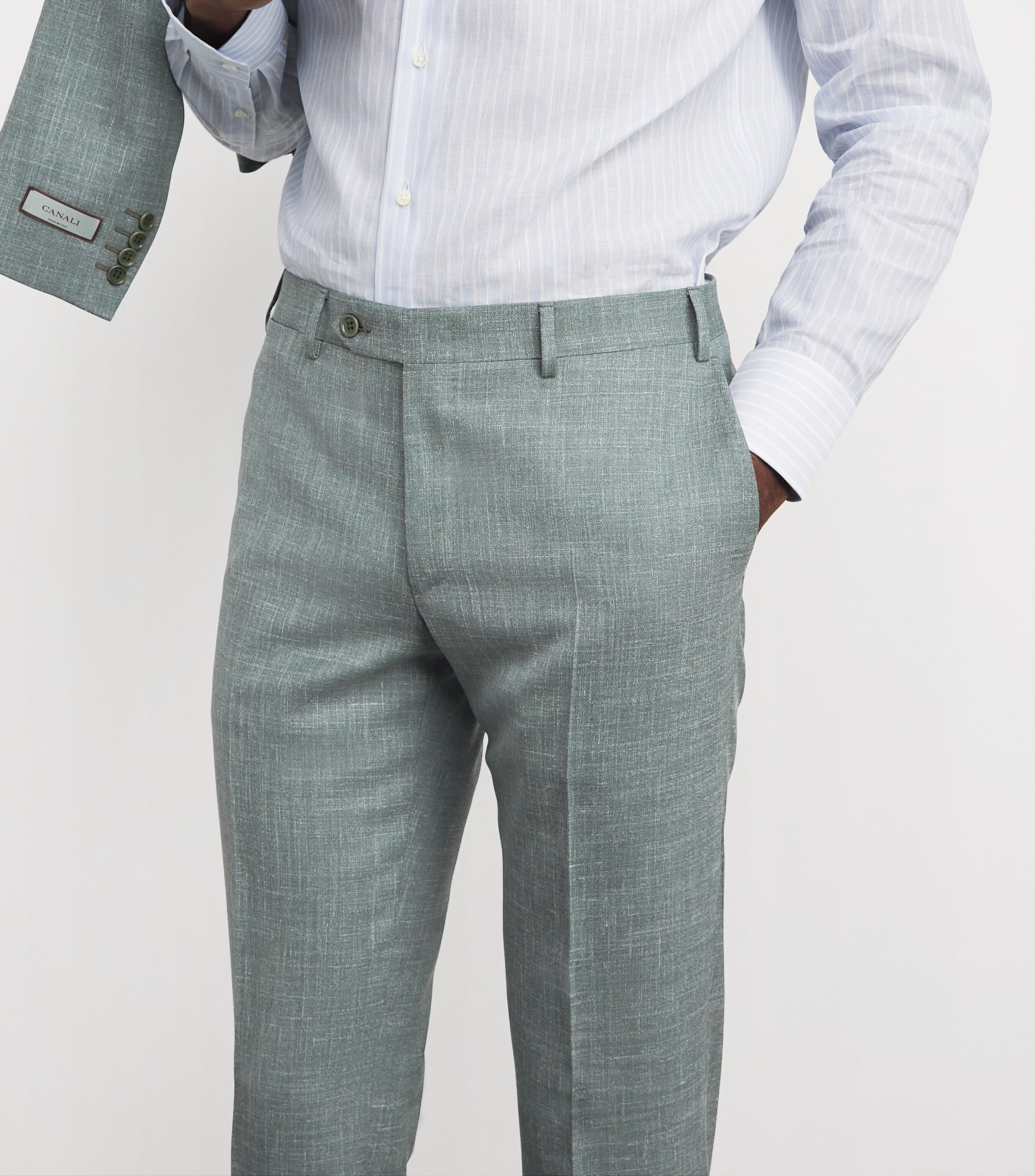 Canali Mens Wool-Silk-Linen 2-Piece Suit Image 4