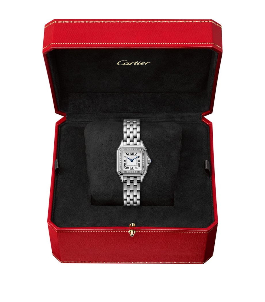 Small Stainless Steel and Diamond Panthère de Cartier Watch 23mm GREY Image 2