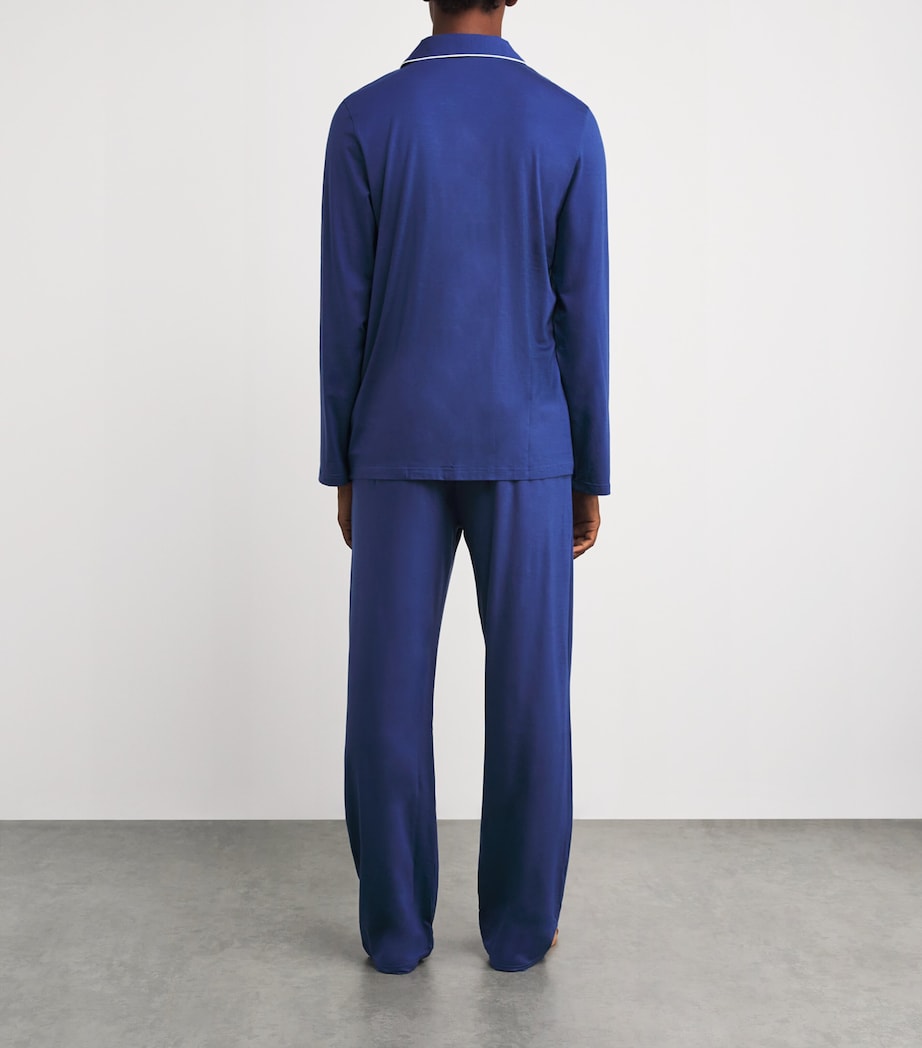 Micromodal Long Basel Pyjama Set BLUE Image 3