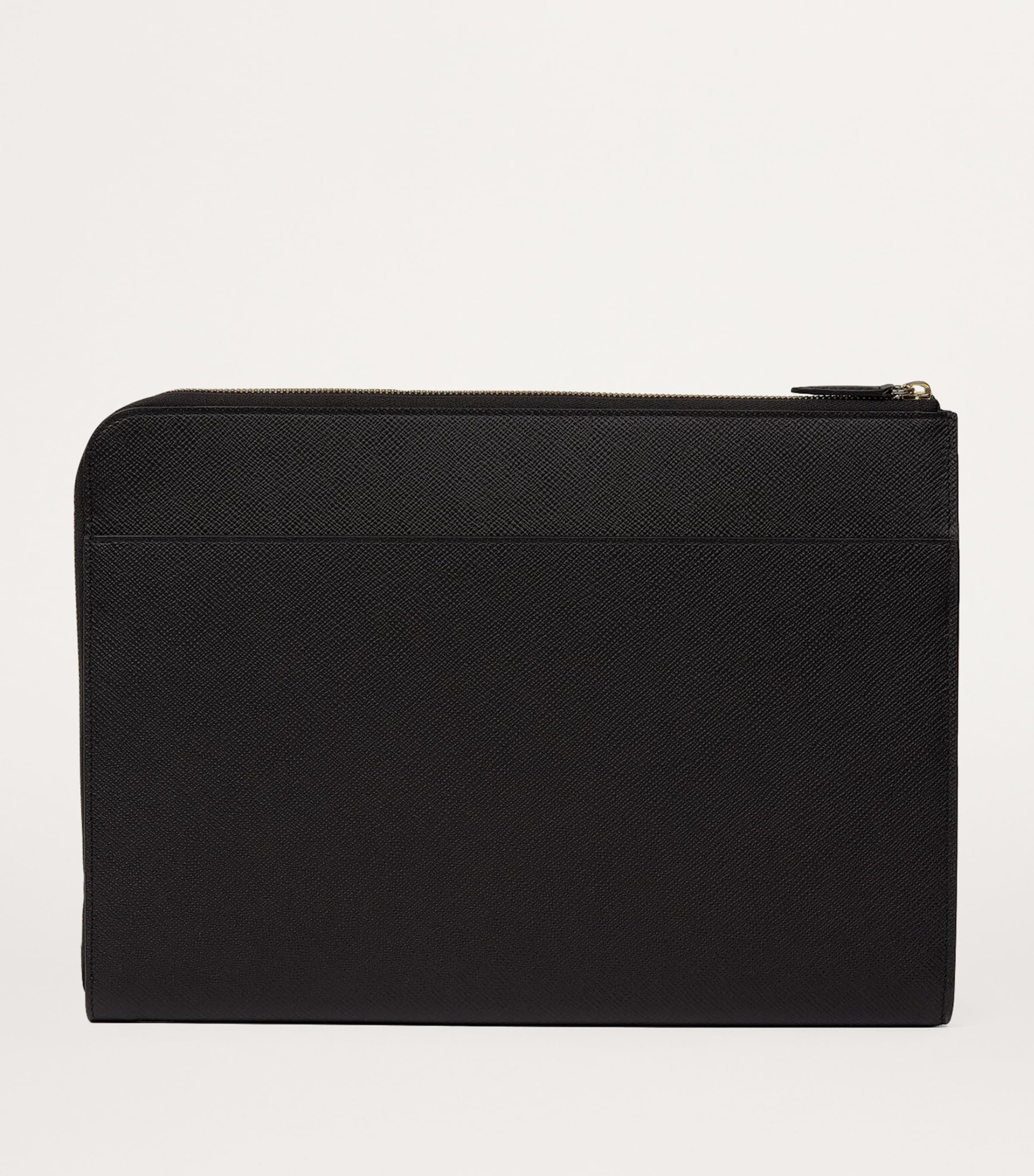 Smythson Small Panama Leather Laptop Case Black Image 2