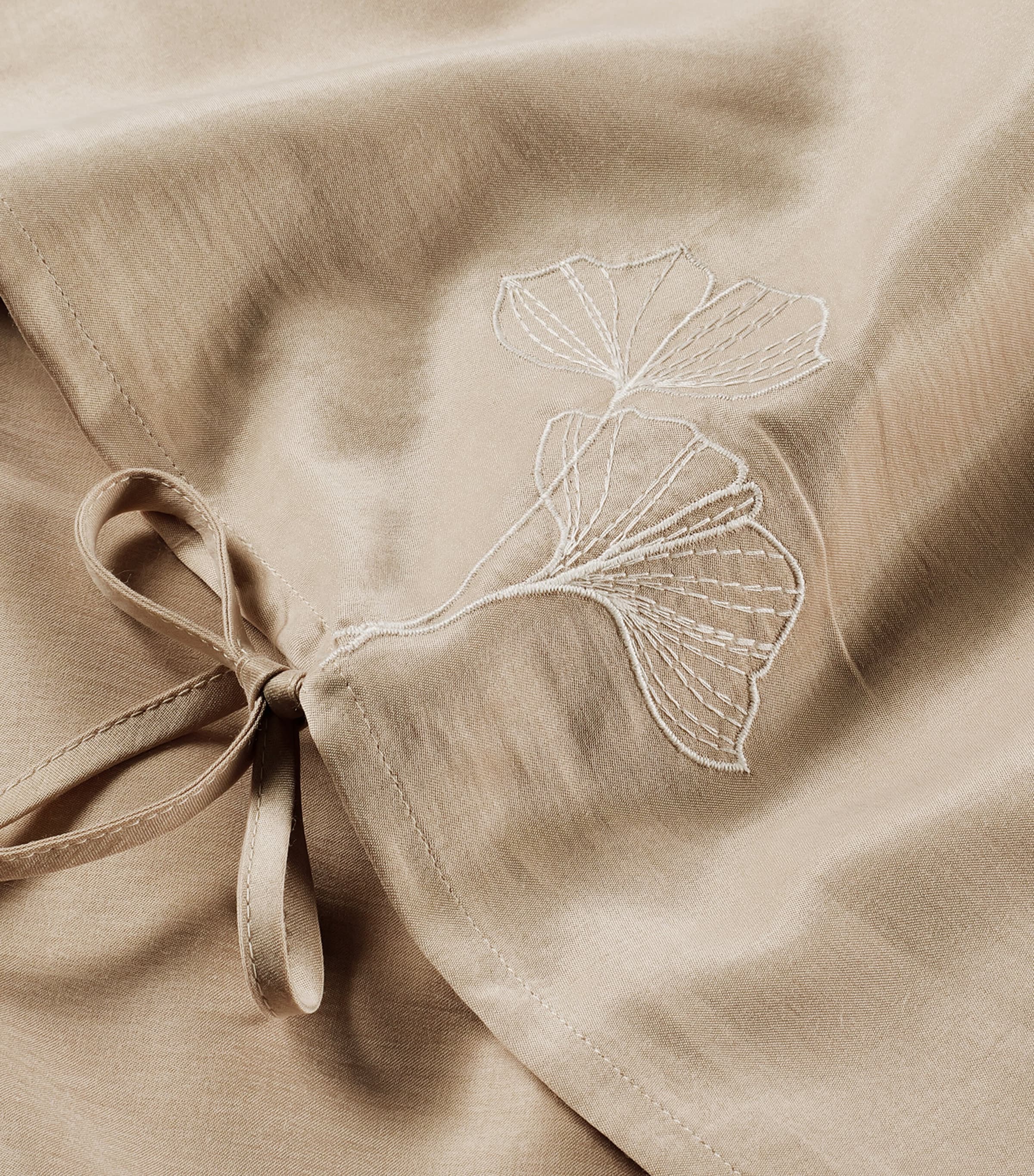 Hamam Set of 2 Alya Blossom Pillowcases (50cm x 70cm) Flax Image 2