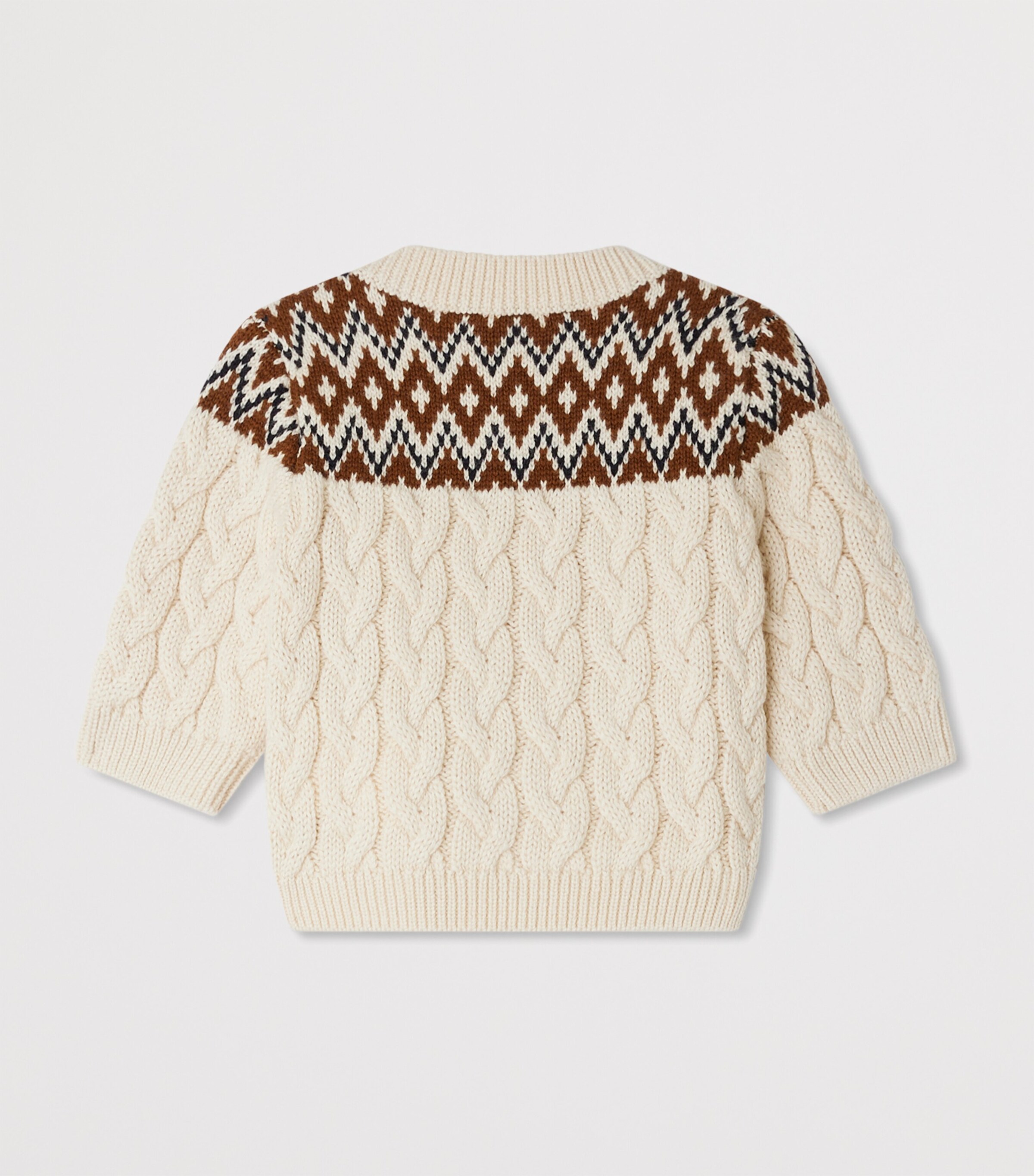 Wool-Cotton Joshua Sweater (6-18 Months) MARRON Image 2
