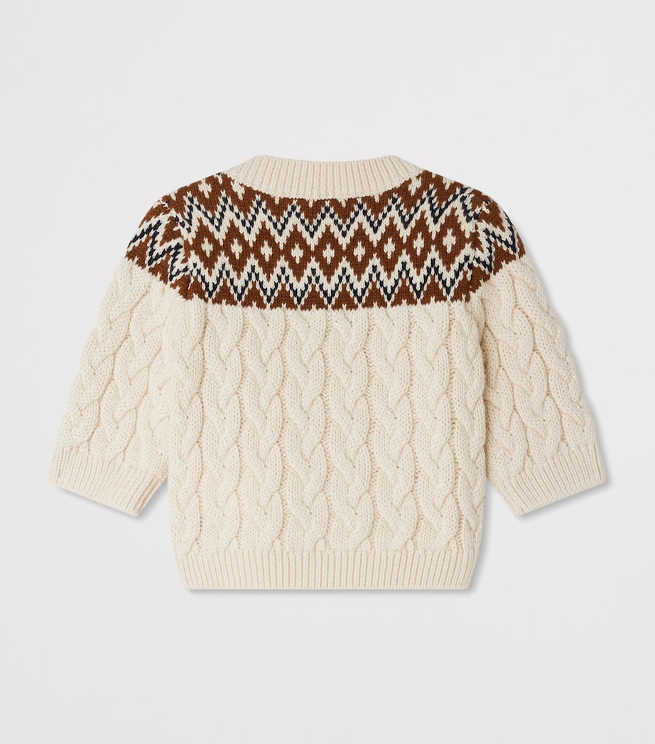Wool-Cotton Joshua Sweater (6-18 Months) MARRON Image 2