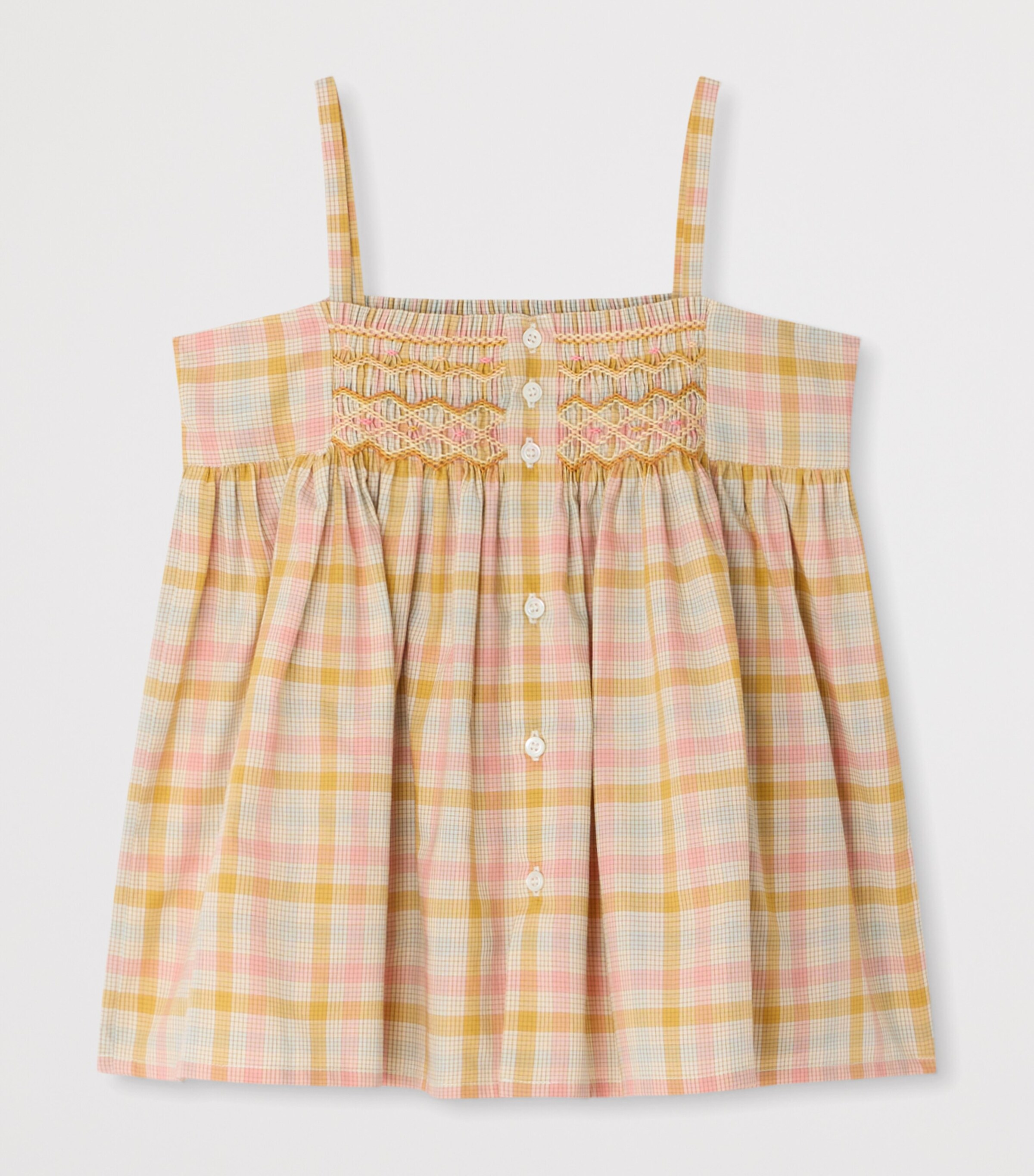Bonpoint Check Prunelle Tank Top (10-14 Years) Ca Rose Image 2
