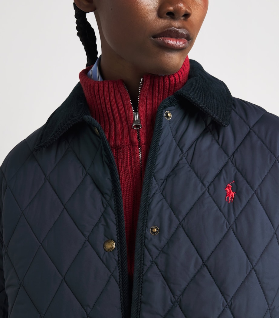 Water-Repellent Quilted Coat RL NAVY Image 6