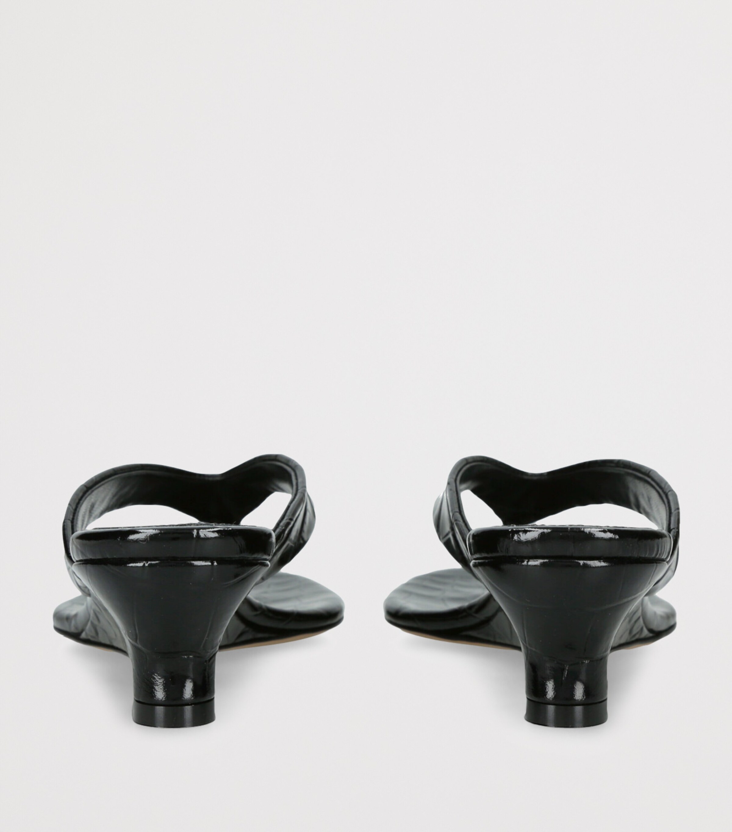 Le Monde Beryl Leather Micro Wedge Sandals 40 Black Image 2