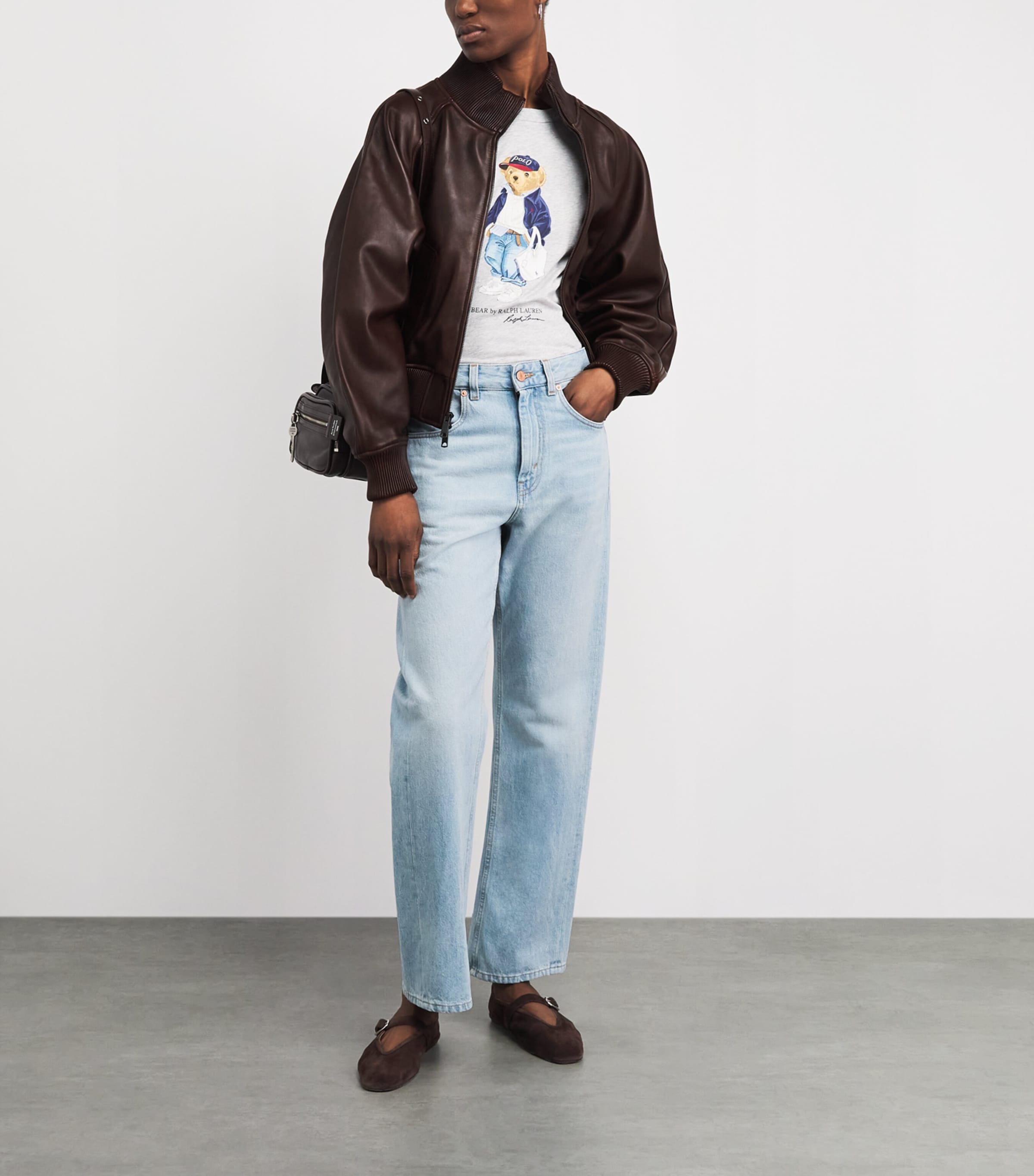 Flight Leather Jacket BROWN Image 2