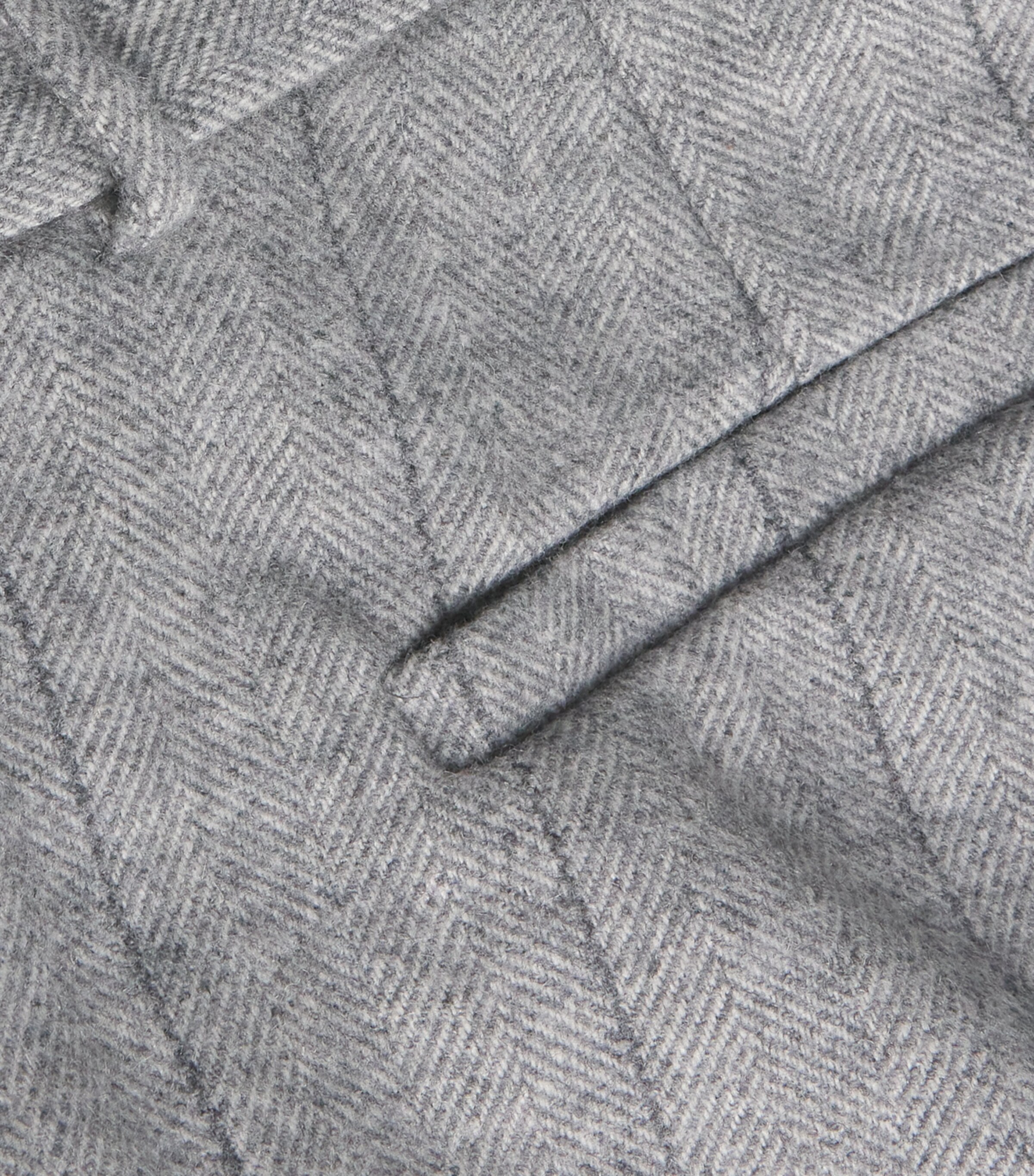Wool-Blend Herringbone Straight Trousers GREY Image 5