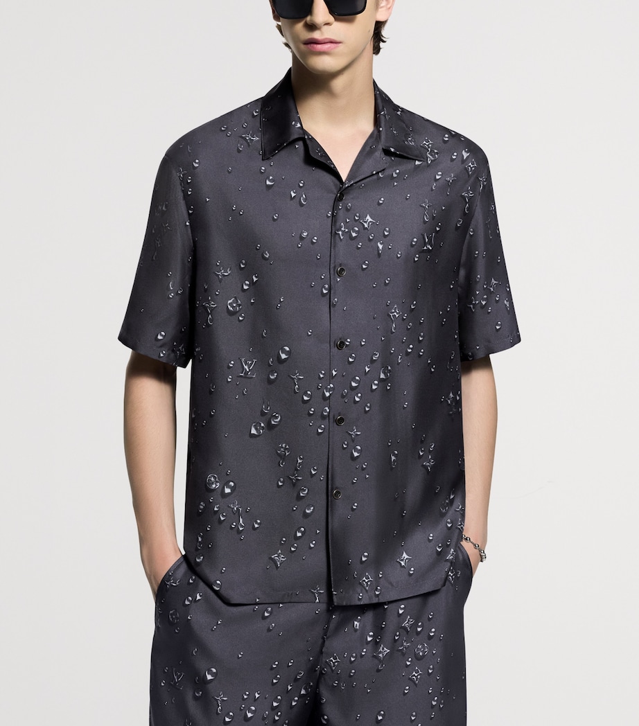 Silk Twill Monogram Shirt OBSIDIAN Image 2