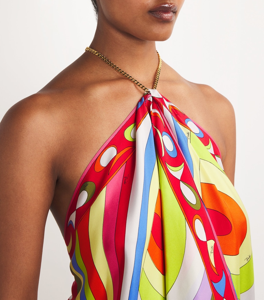 PUCCI Womens Silk Scarf Top Multicolor Image 6