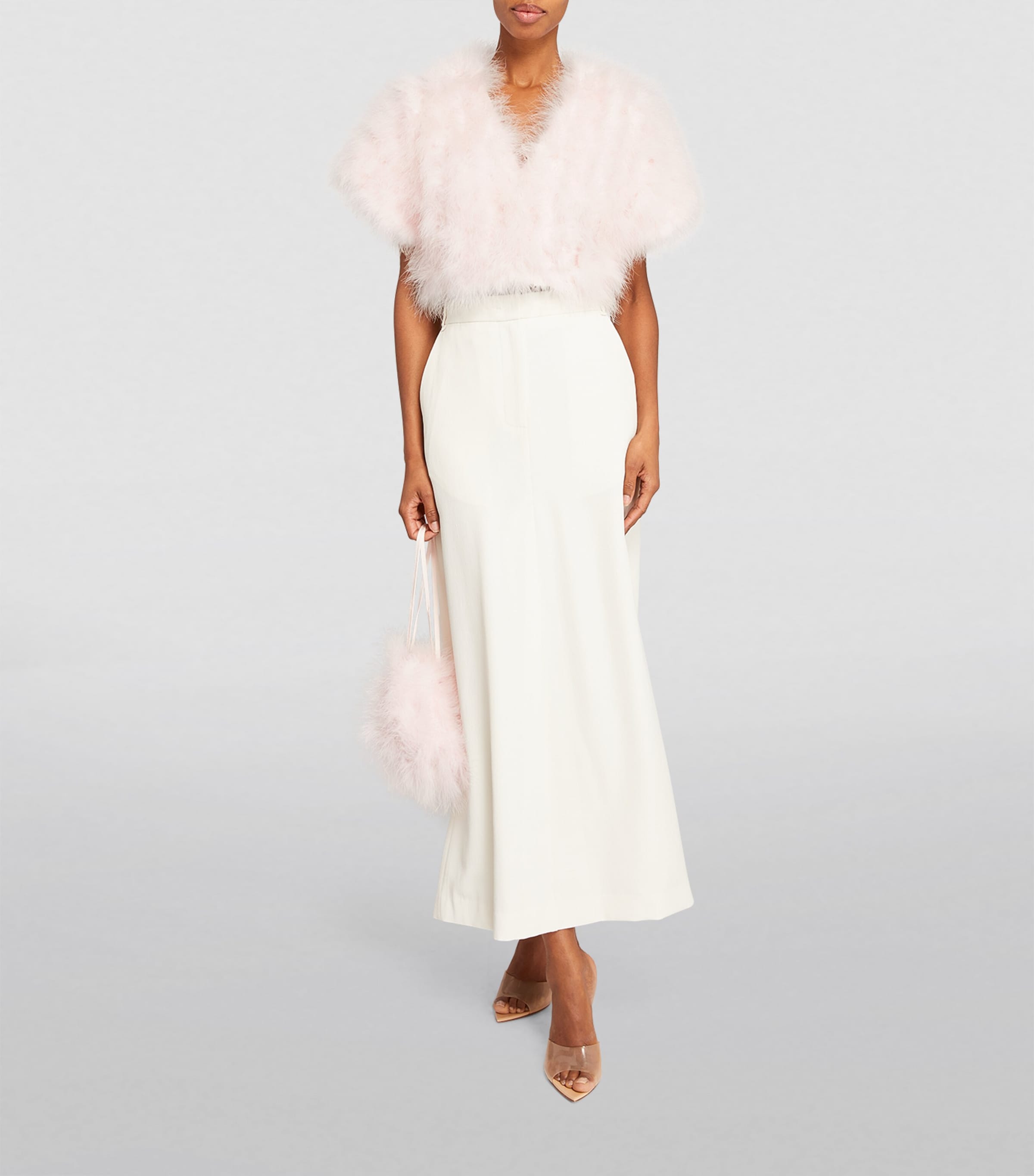 Yves Salomon Womens Feather Short Cape Image 2