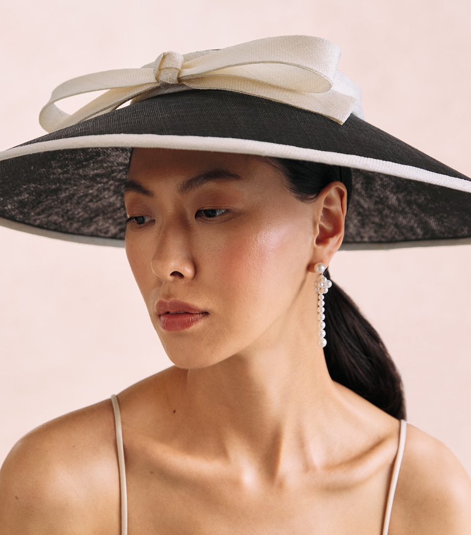 Rachel Trevor-Morgan Straw Bow Percher Hat Black & White Image 3