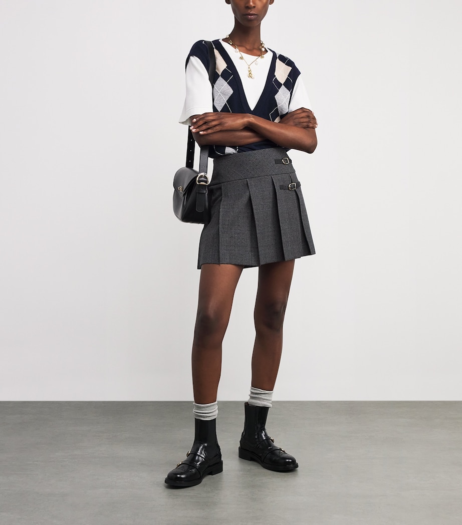 Tweed Embellished Mini Skirt GREY / BROWN Image 2