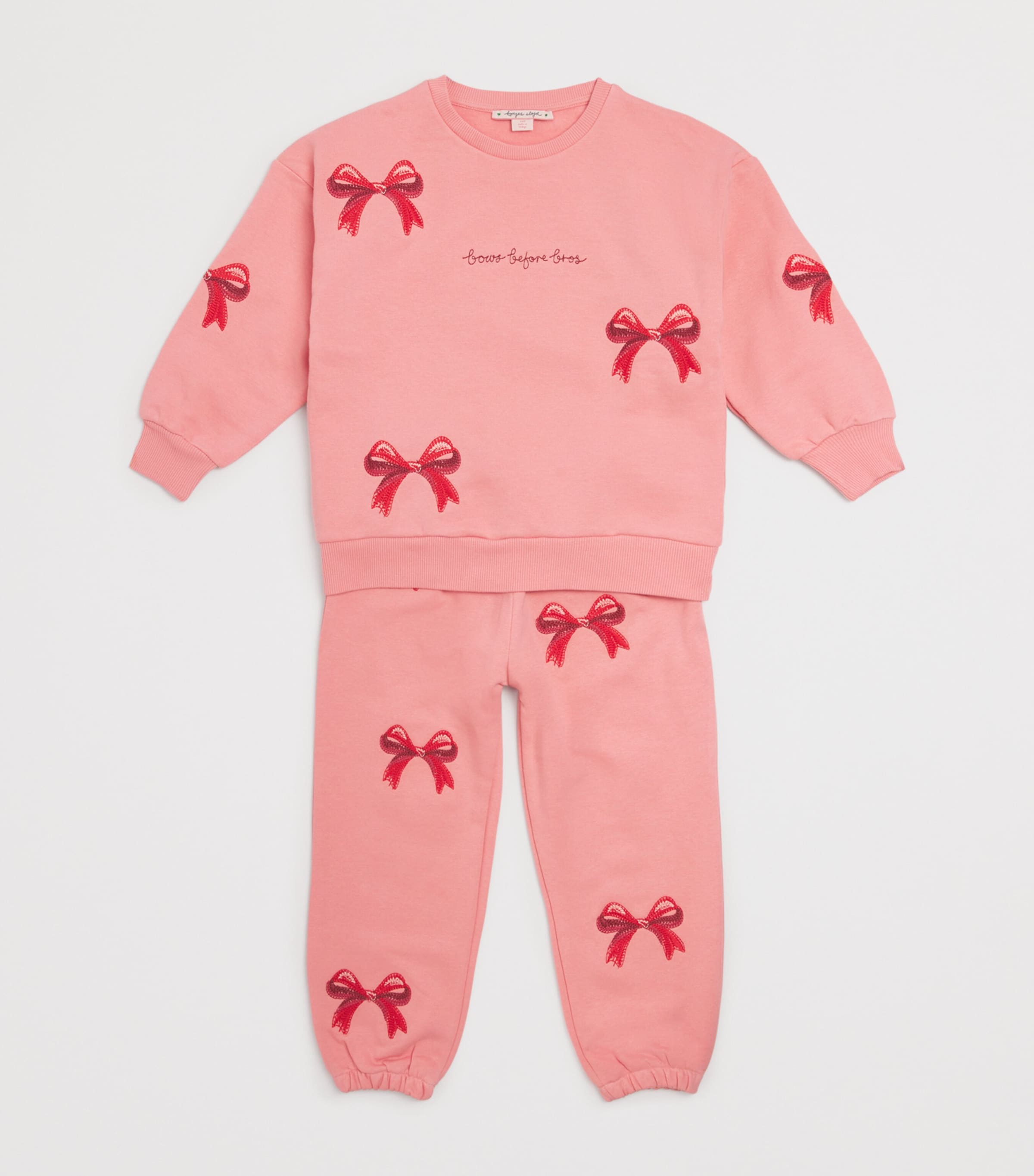 Organic Cotton-Blend Bow Lou Sweatshirt (5-10 Years) S30092 STRWBRRY ICE Image 3