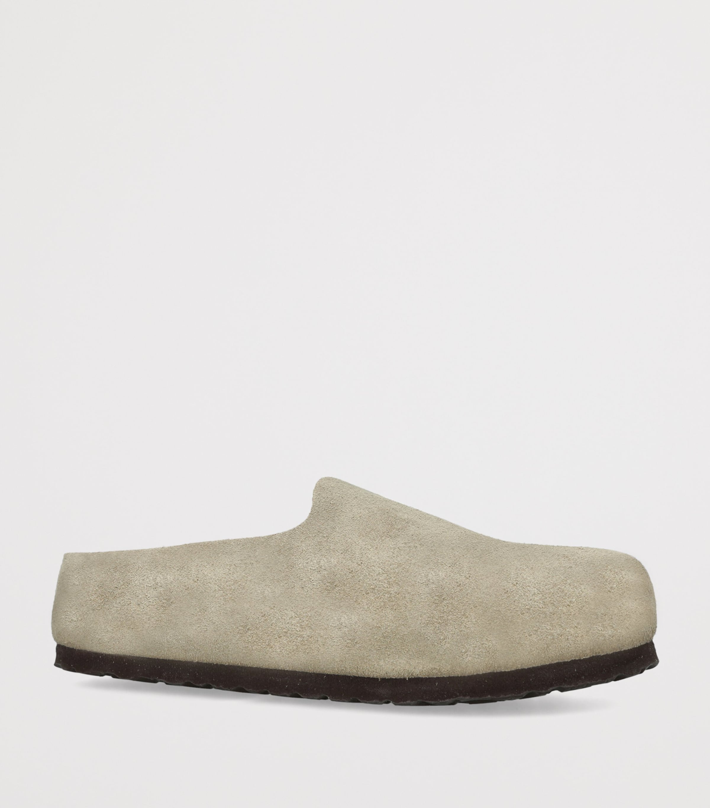 Birkenstock Suede Amsterdam Wrapped Clogs (Regular Fit) Taupe Image 3