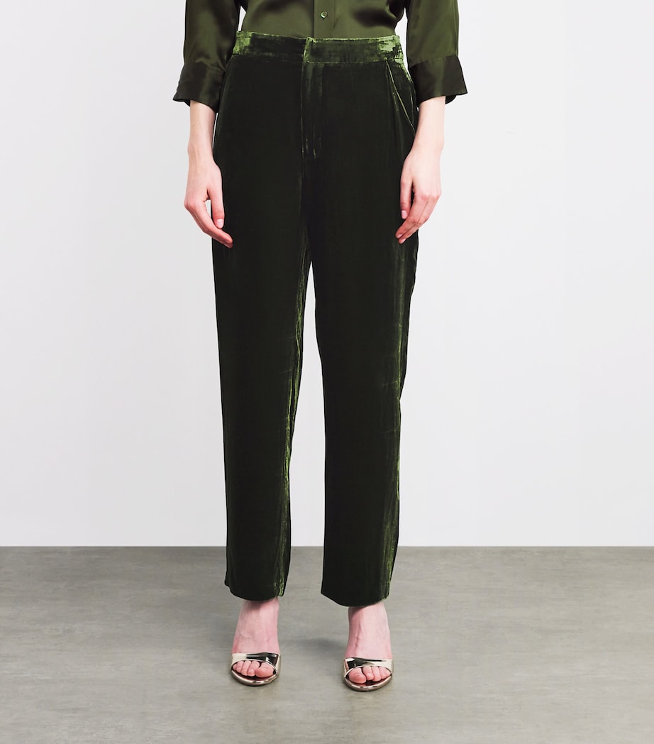 Velvet Rebel Straight Trousers DEEP OLIVE DEOL Image 3