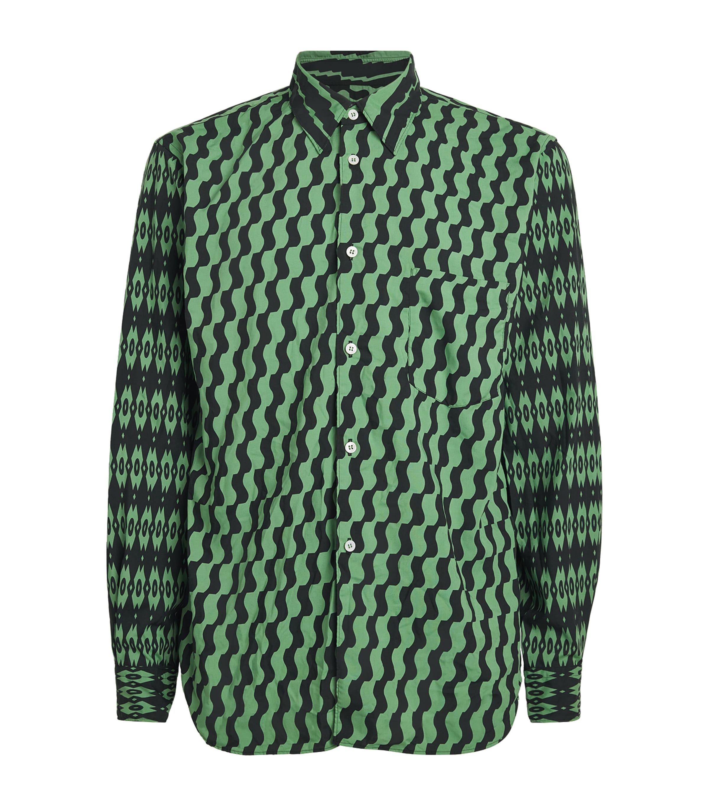 Comme Des Garçons Homme Plus Mens Printed Relaxed Shirt Green/black Image 1