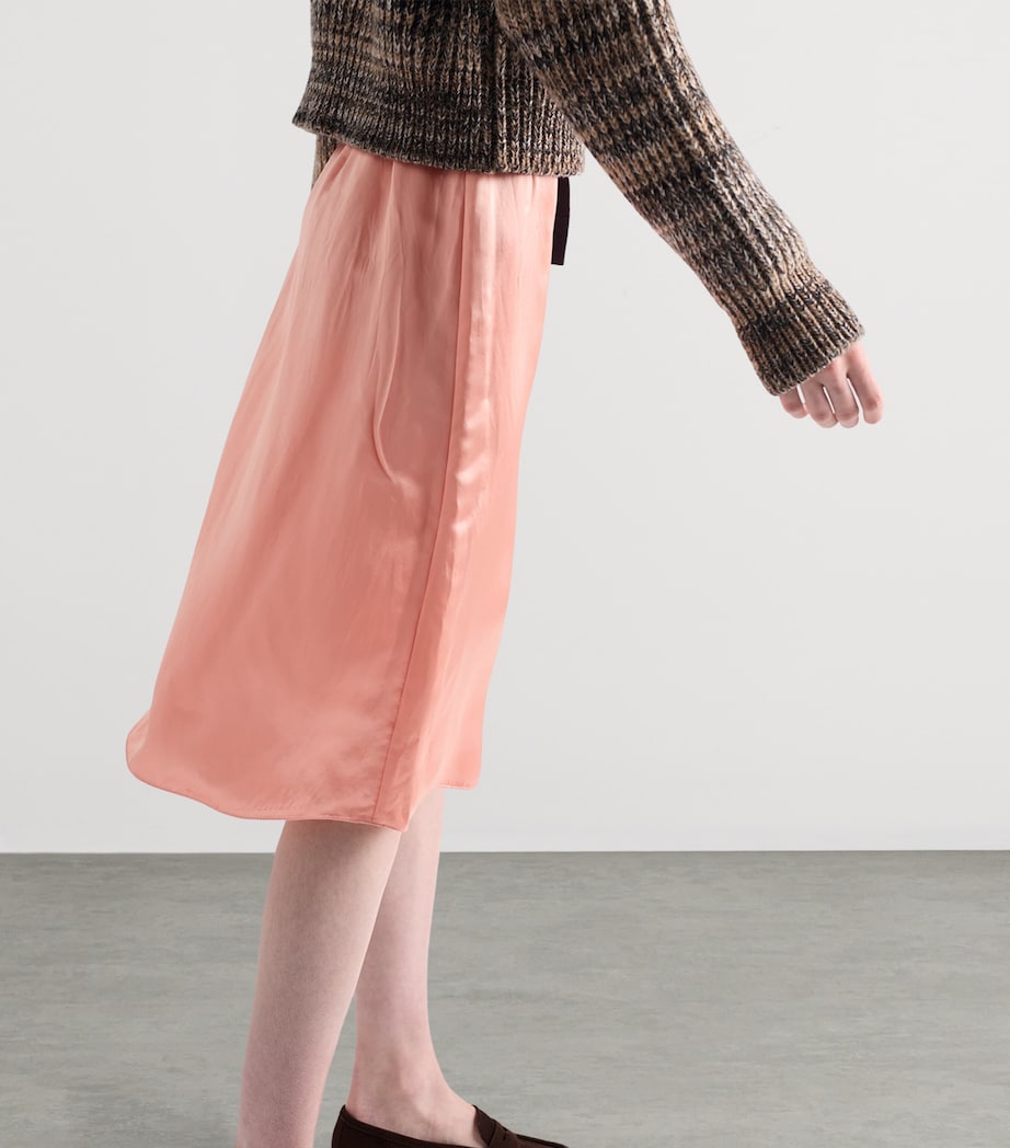 Satin-Blend Pencil Skirt F0311 Image 4