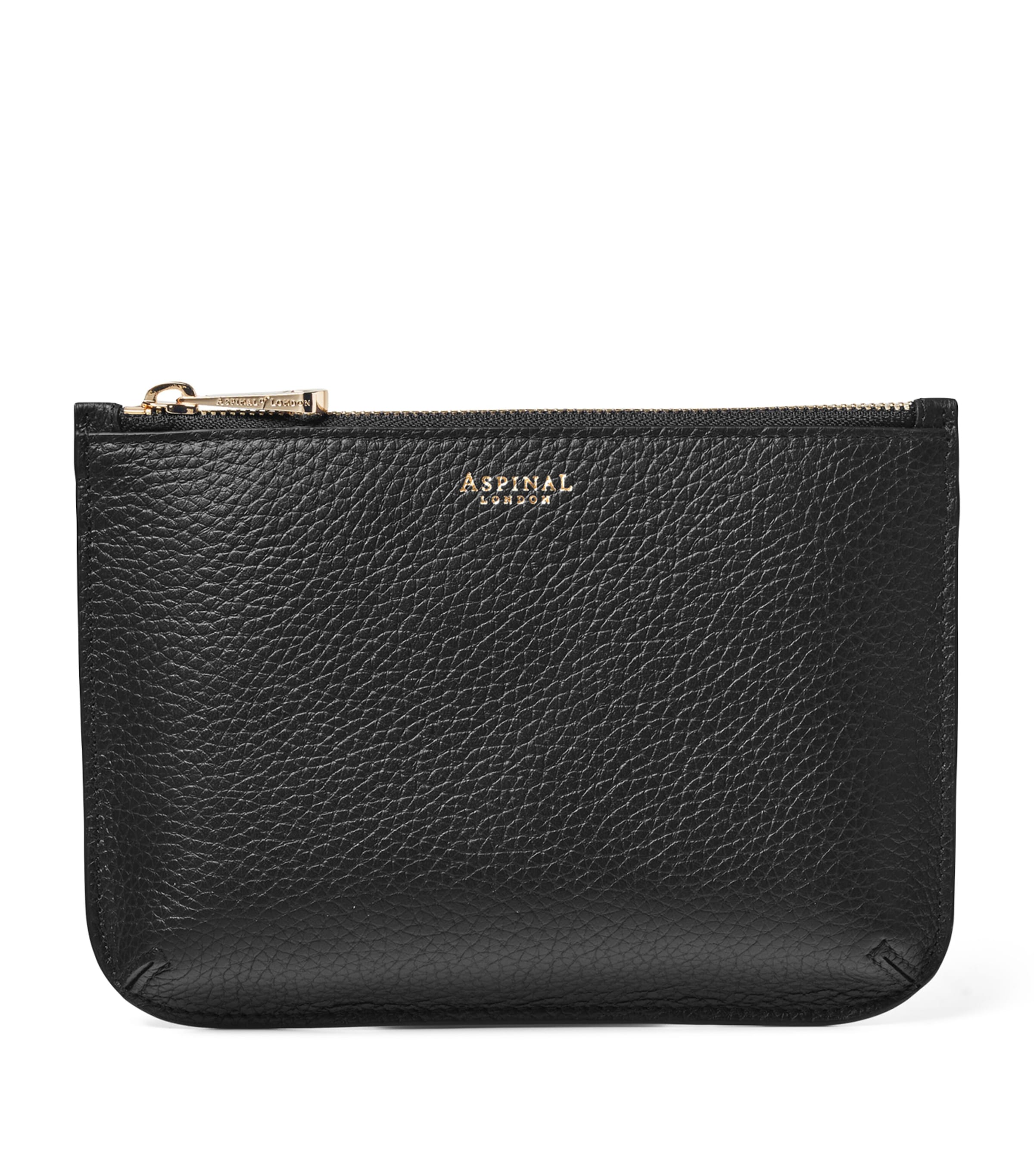 Aspinal Of London Medium Leather Ella Pouch In Black