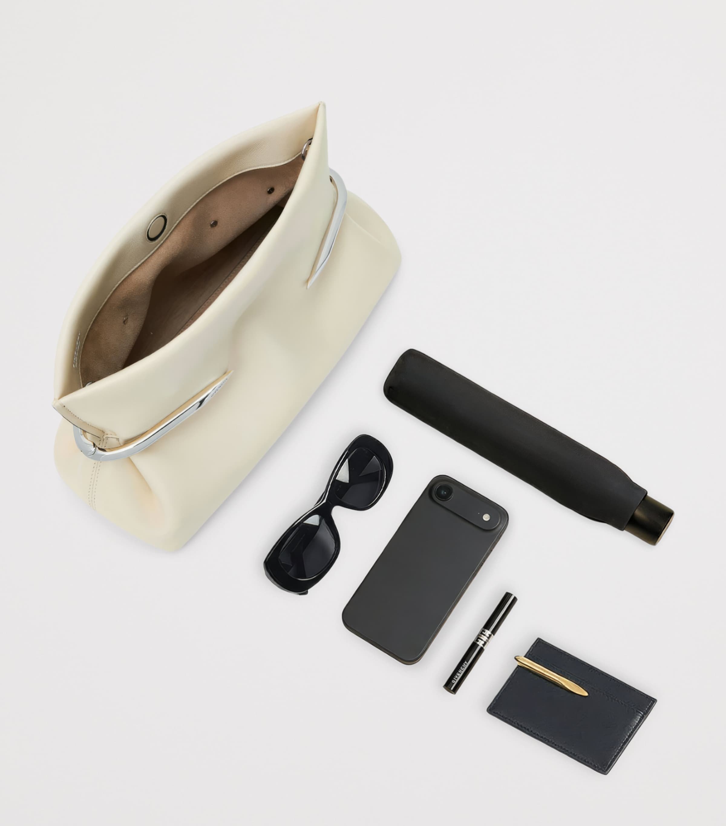 Givenchy Small Leather Soft Pinch Clutch Image 4