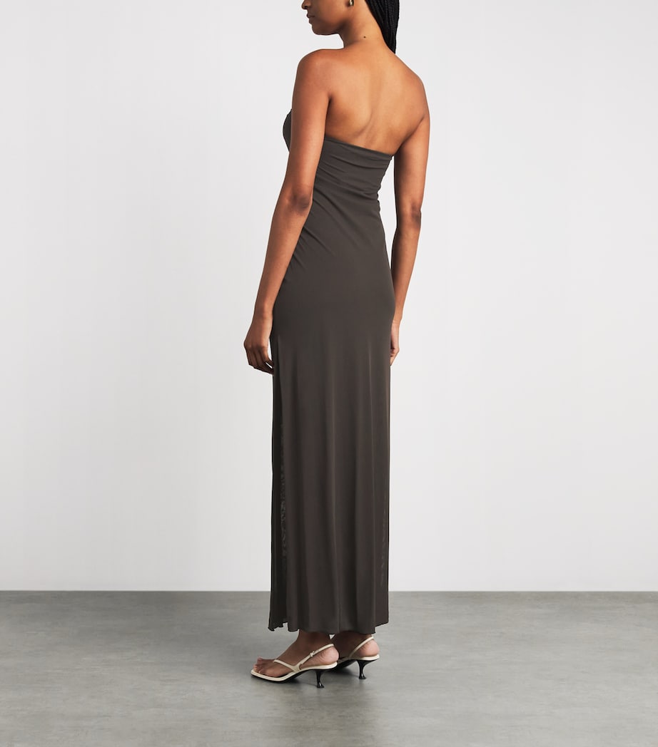 Moré Noir Womens Jersey Alina Maxi Dress Bitter Chocolate Image 4