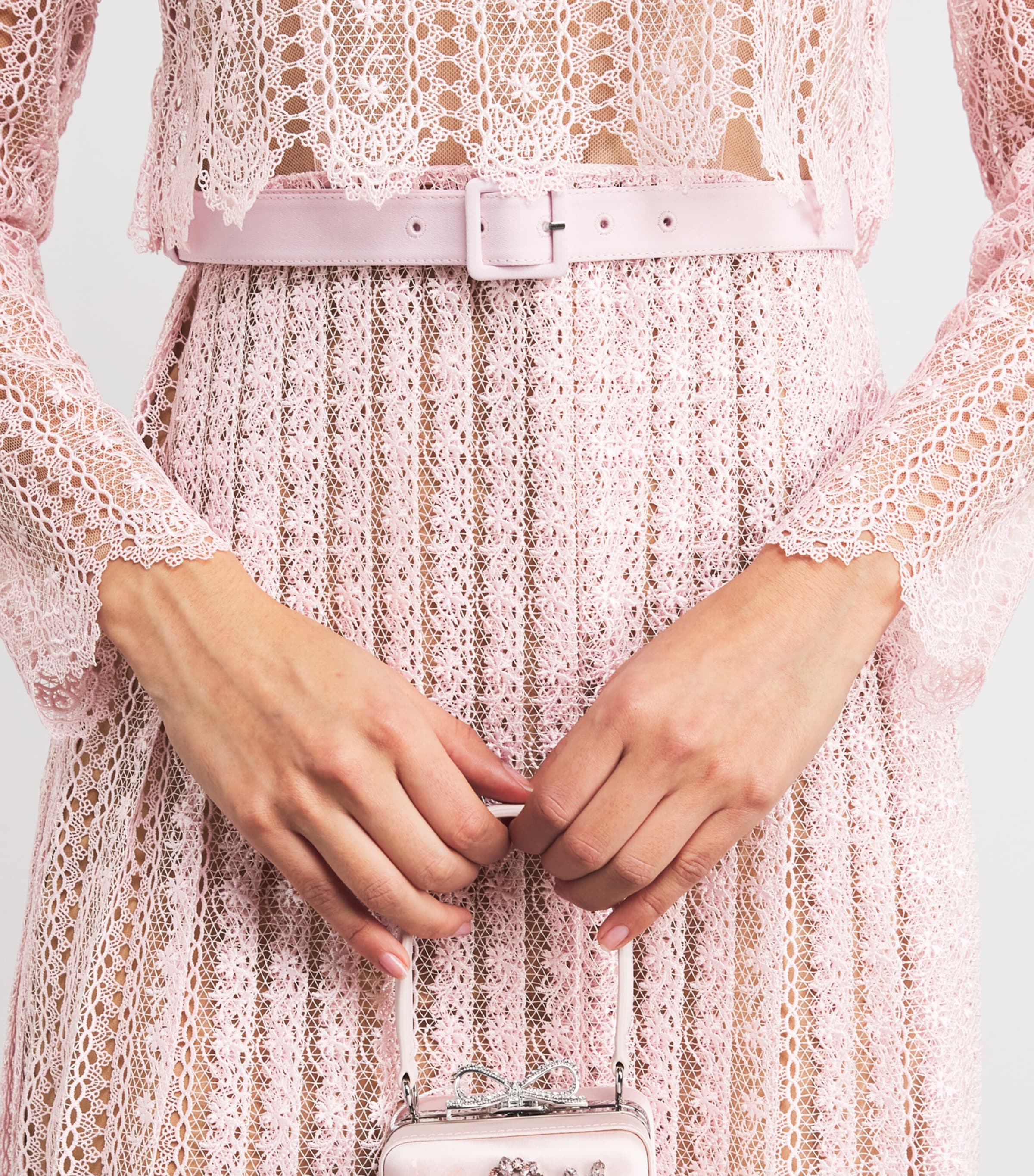 Organza Lace Midi Dress PINK Image 6