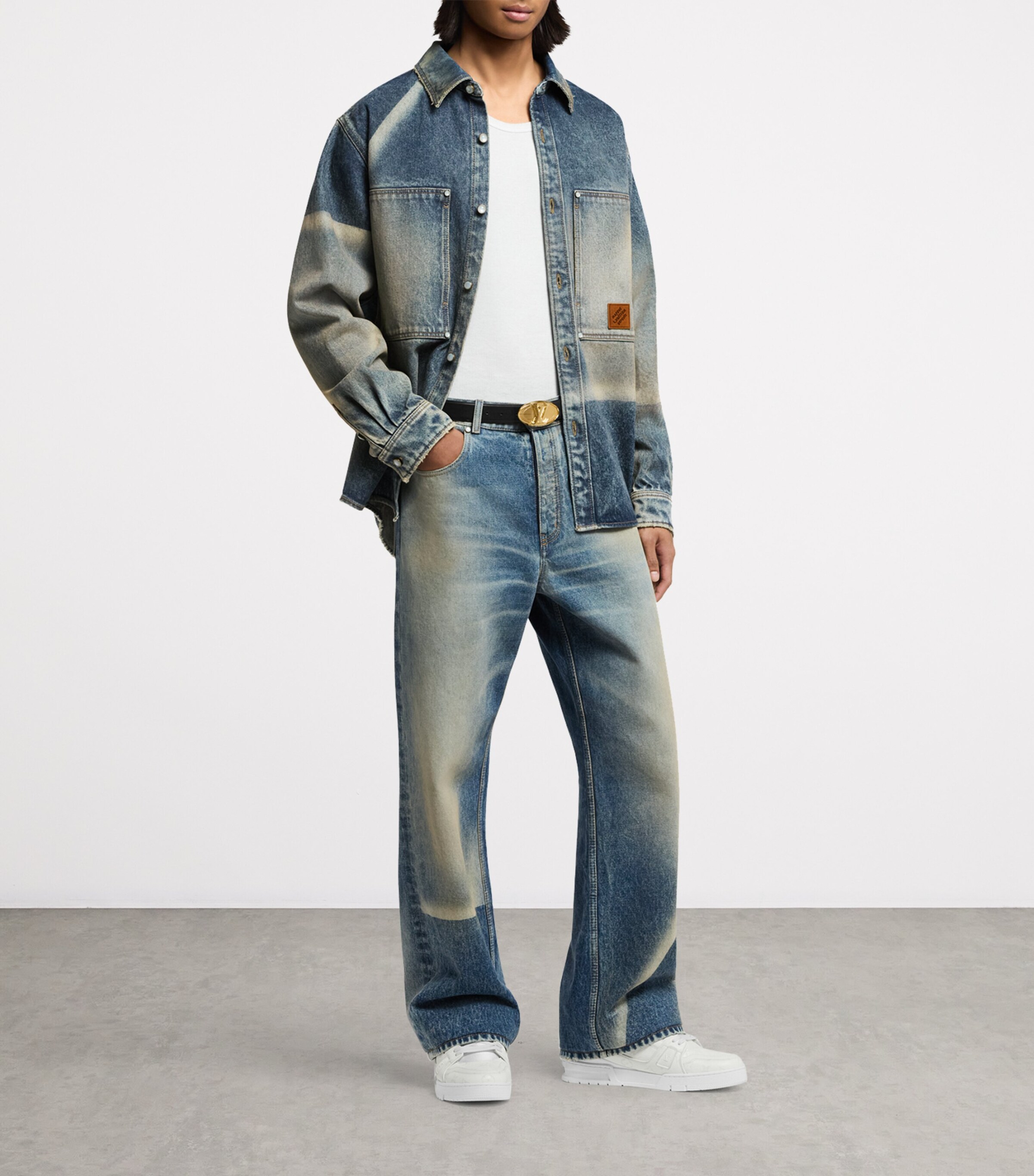 LOUIS VUITTON Sun-Faded Denim Shirt | Harrods UK