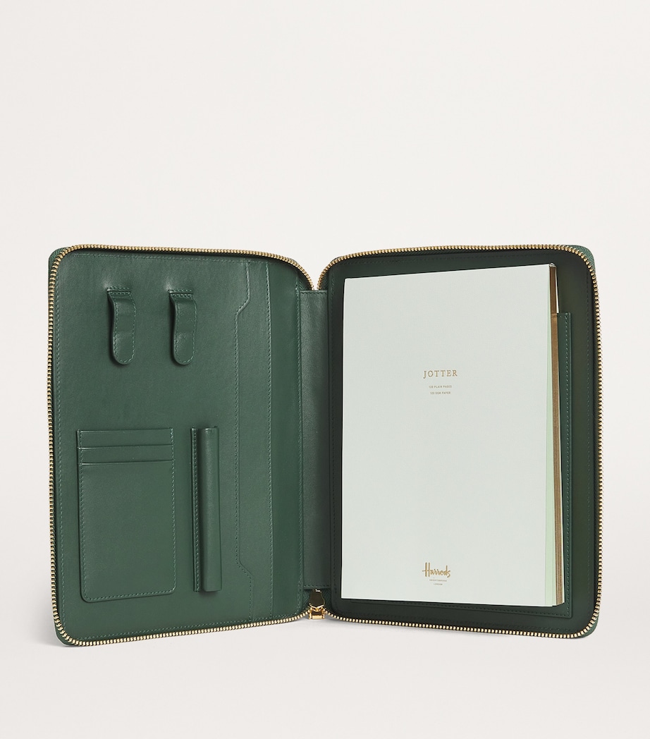 Harrods Leather Writing Folder Green Image 2