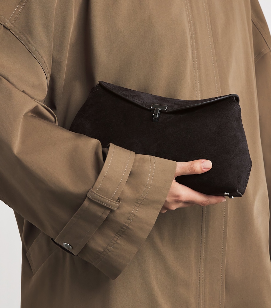 Suede T-Lock Clutch Bag 040 ESPRESSO Image 5