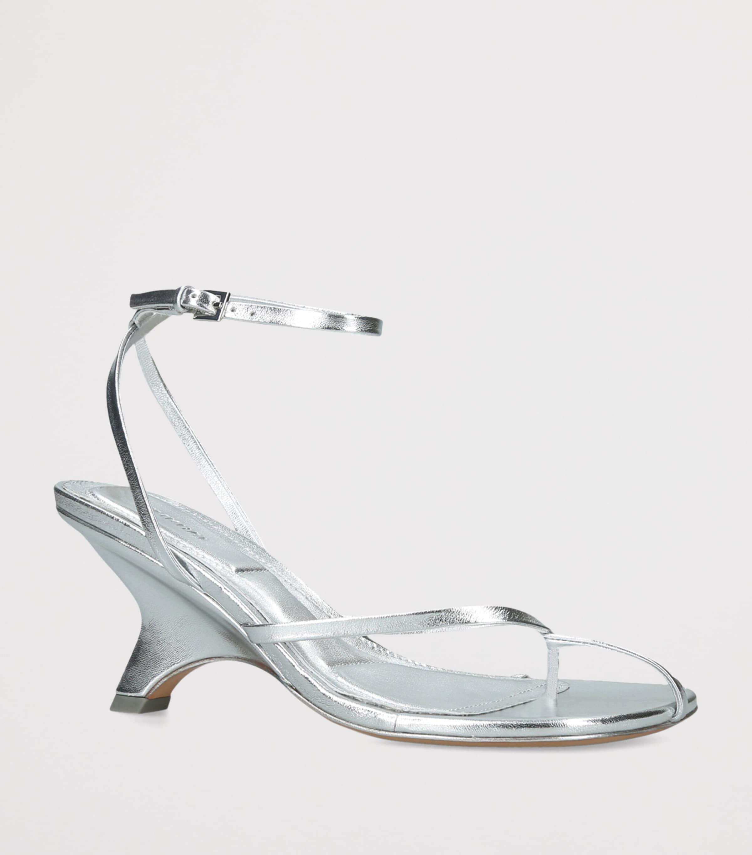 Simkhai Metallic Leather Kelsey Heeled Sandals 75 Silver Image 2