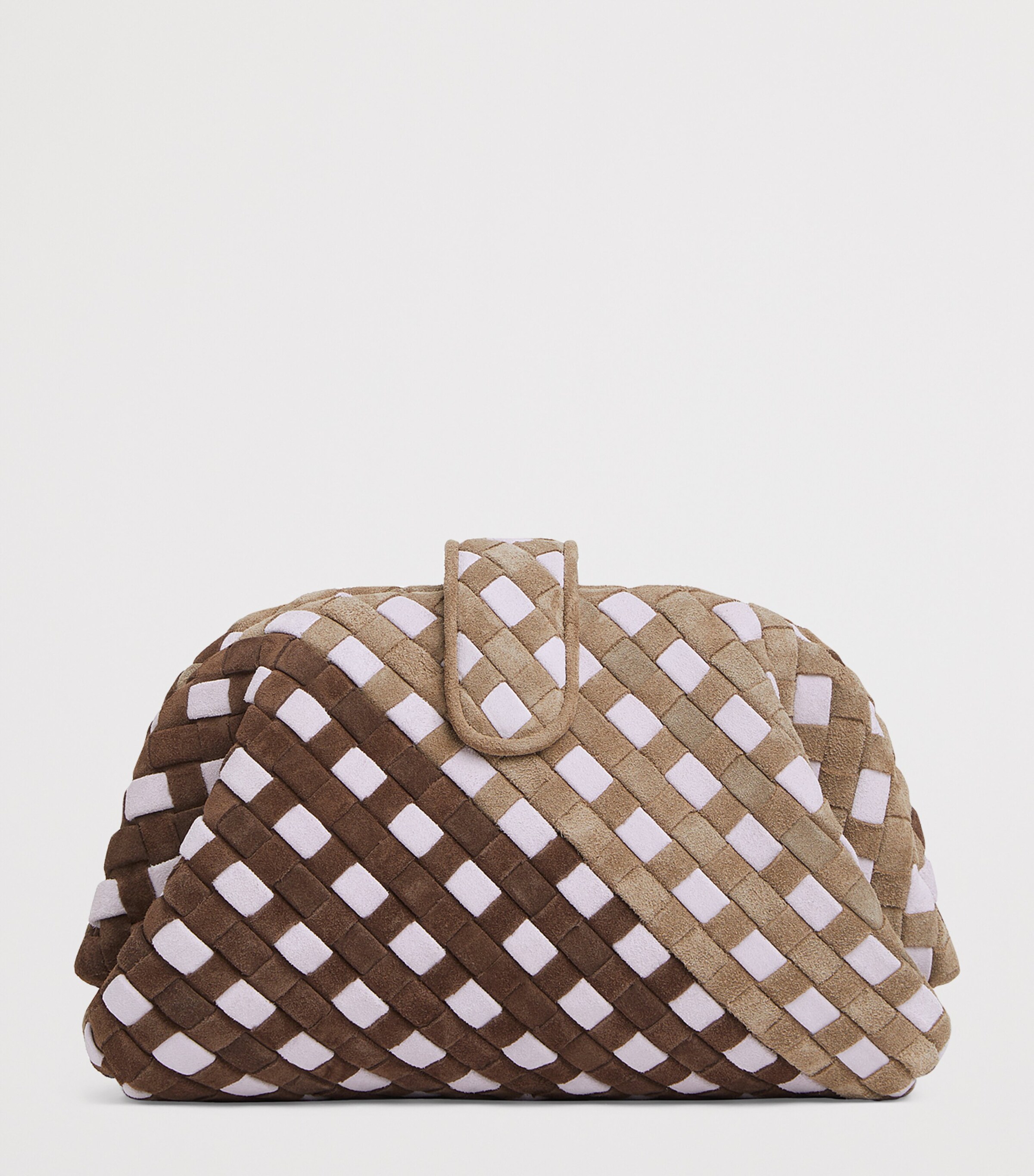 Bottega Veneta White Small Suede Lauren 1980 Clutch Bag