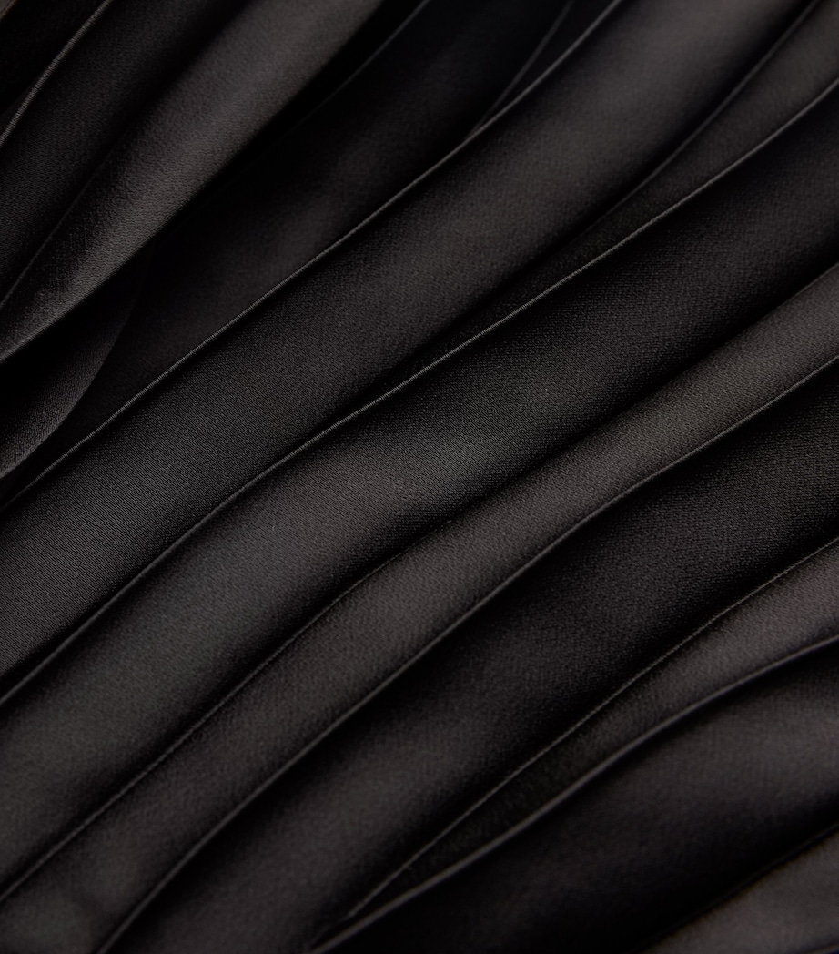 Pleated-Skirt Polo Midi Dress BLACK Image 5