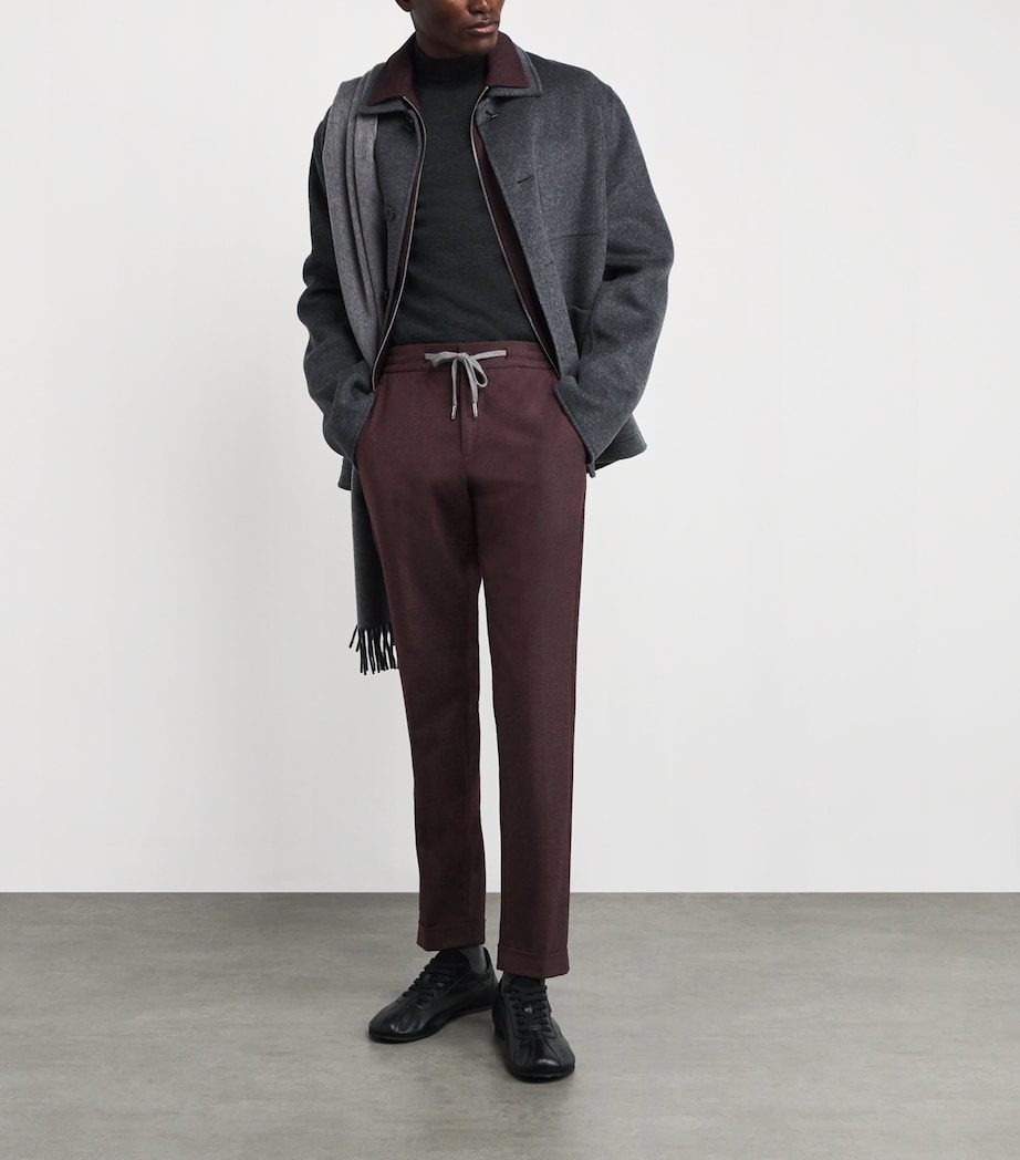 Stretch-Cashmere Drawstring Trousers 27 - BURGUNDY Image 2